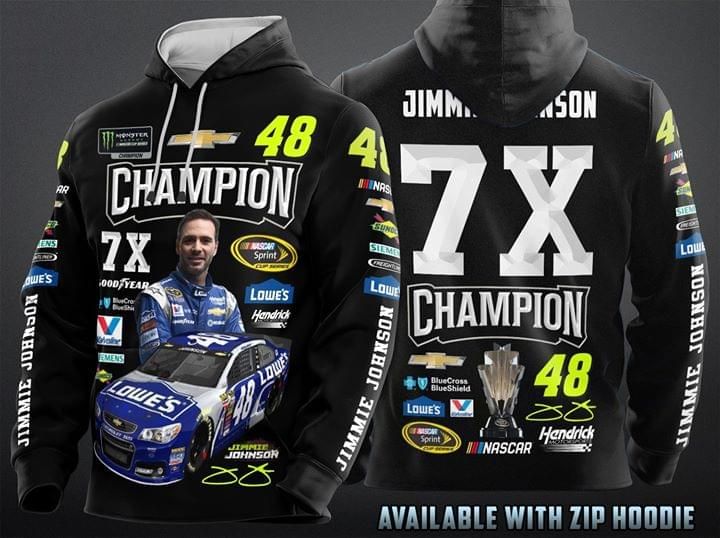 Jimmie johnson 7x champion legend racer for fan 3D Hoodie