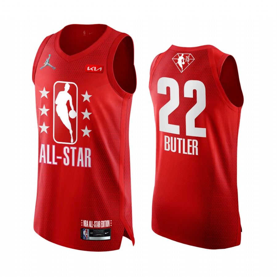 Jimmy Butler 2022 All-Star Heat Jersey Grey Red NBA 75th Uniform