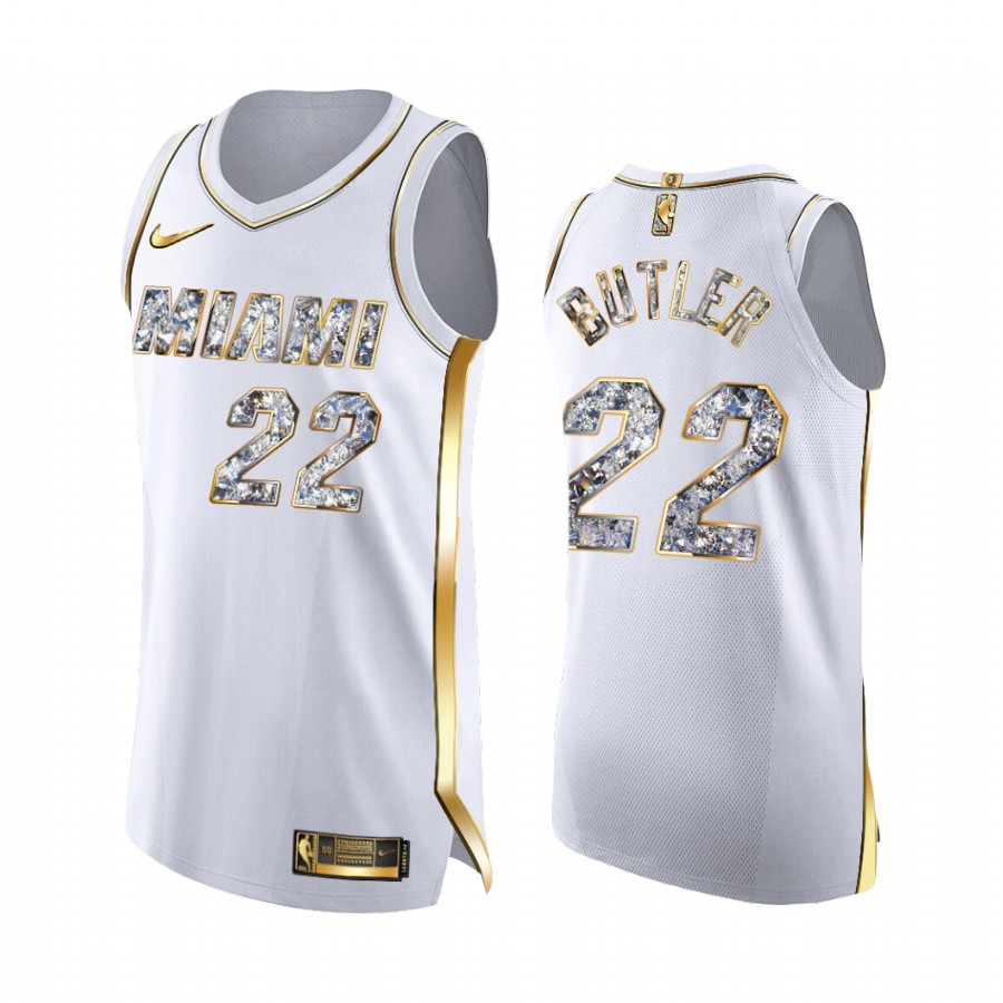 Jimmy Butler Heat #22 2022 NBA Playoffs Jersey White Diamond Edition