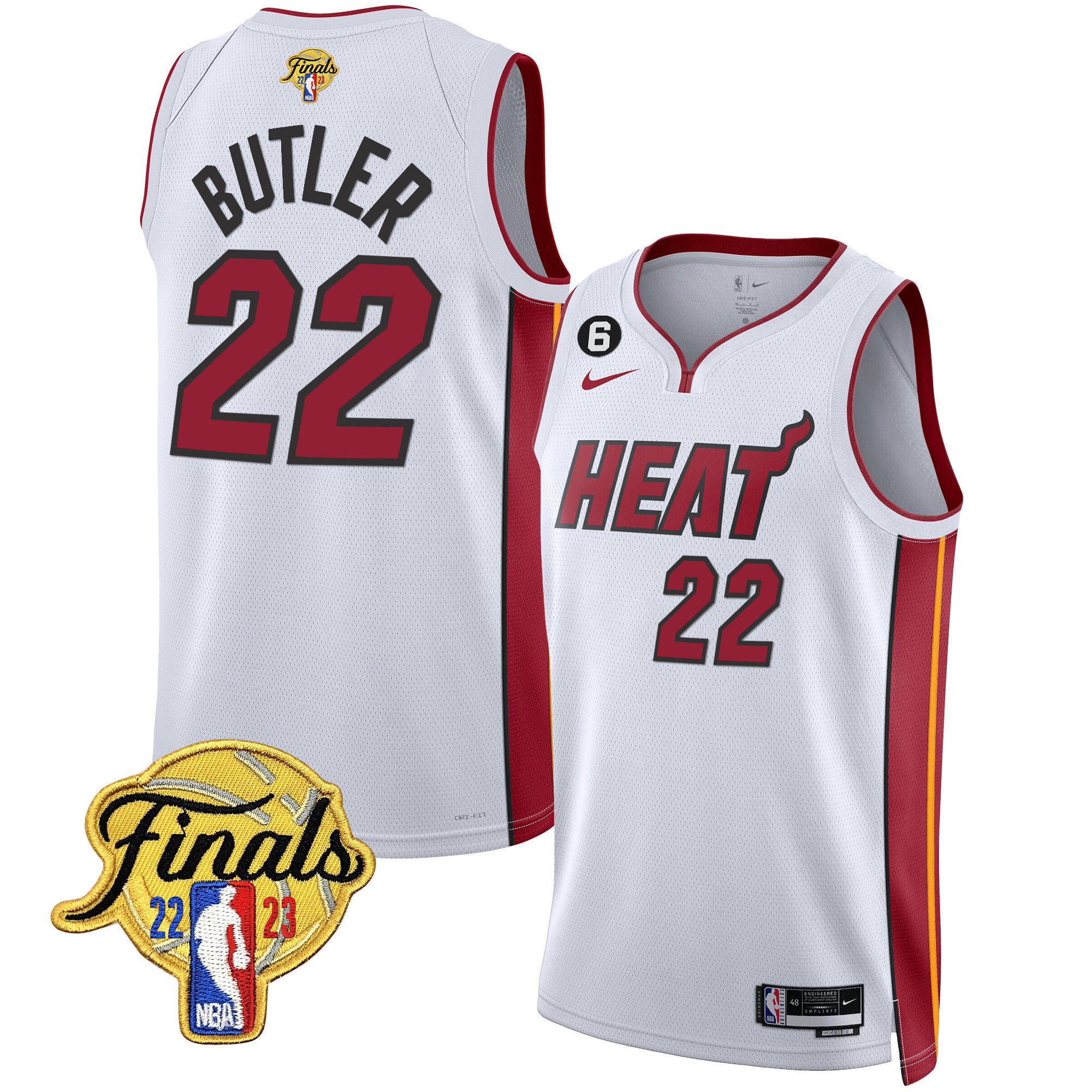 Jimmy Butler Men's Miami Heat 2023 Finals Patch Collection Association Jersey - All Stitched