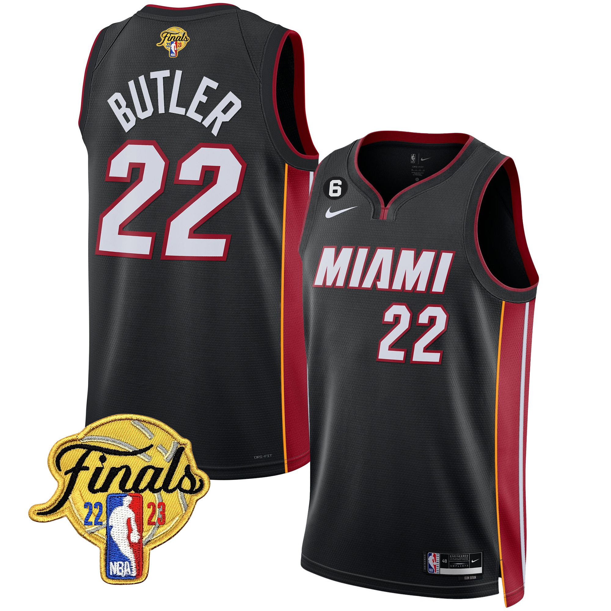 Jimmy Butler Men's Miami Heat 2023 Finals Patch Collection Icon Jersey - All Stitched