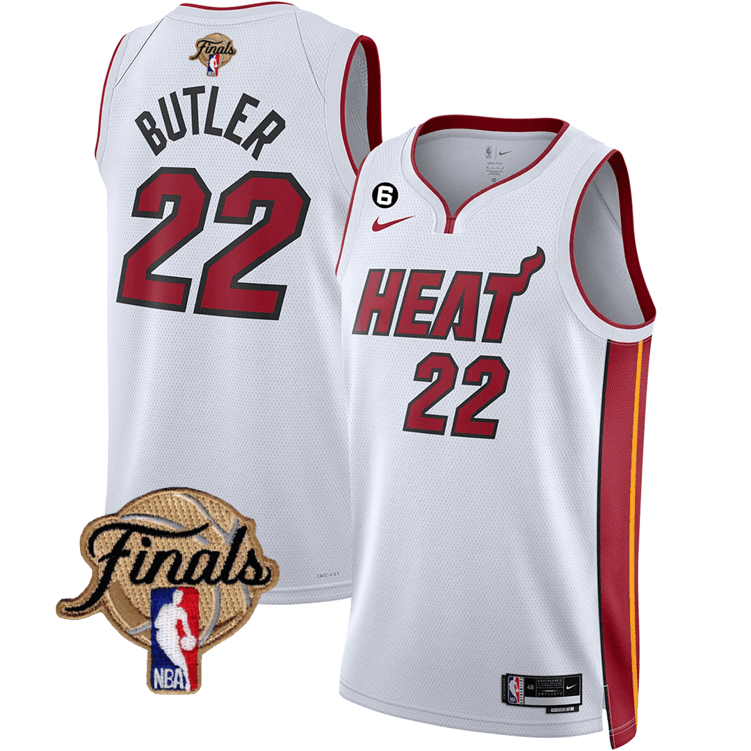 Jimmy Butler Men's Miami Heat 2023 Finals Patch Collection V3 Association Jersey - All Stitched