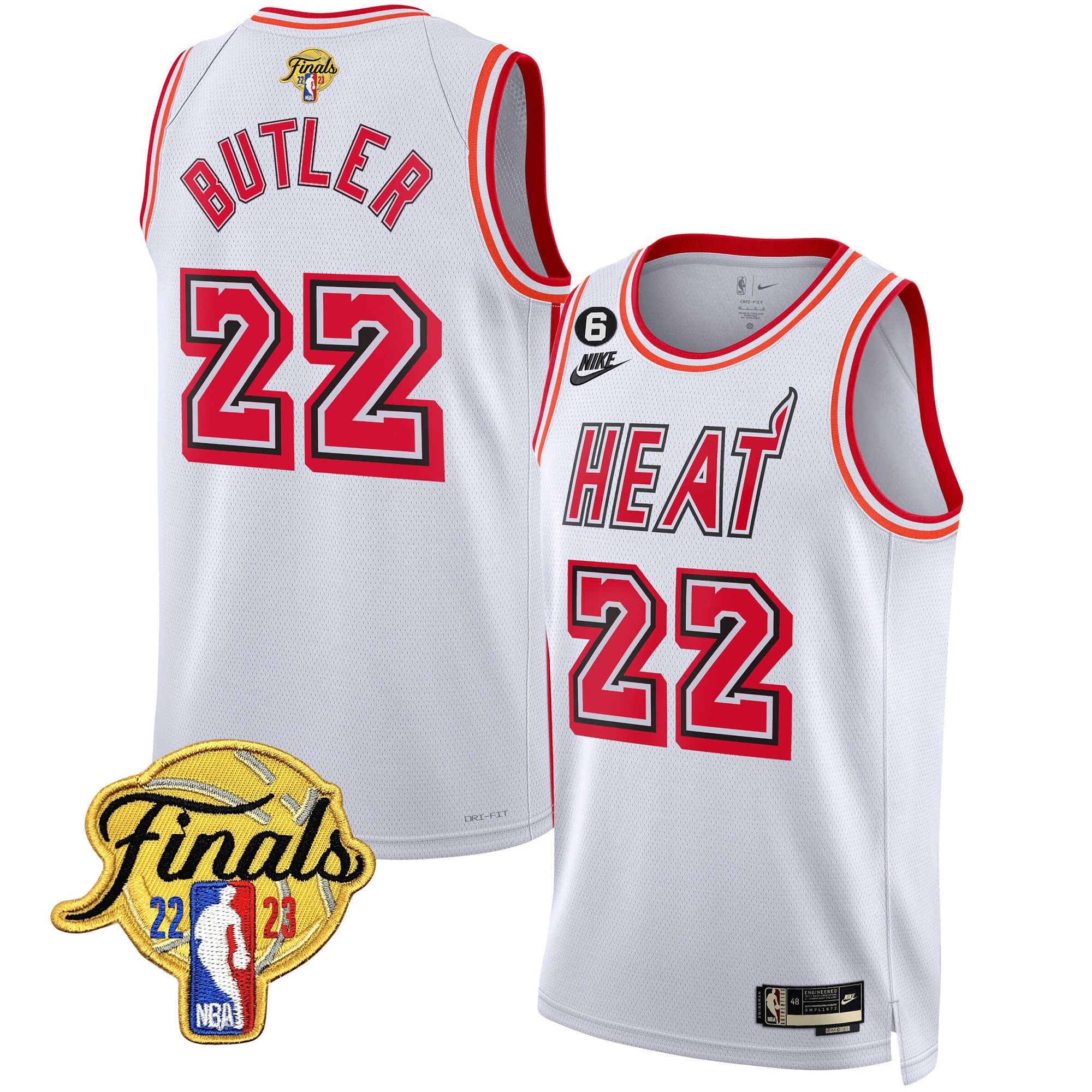 Jimmy Butler Men's Miami Heat 2023 Finals Patch Collection V4 Classic White Jersey - All Stitched