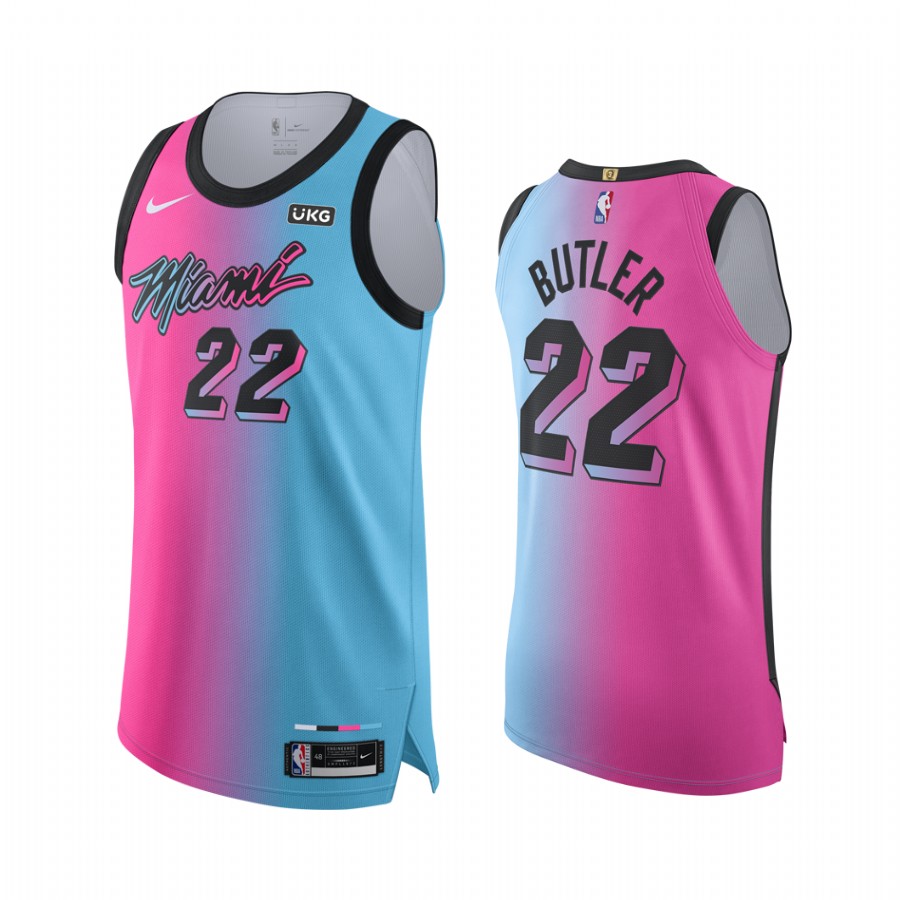 Jimmy Butler Miami Heat Blue Pink Viceversa 2020-21 Jersey City Edition