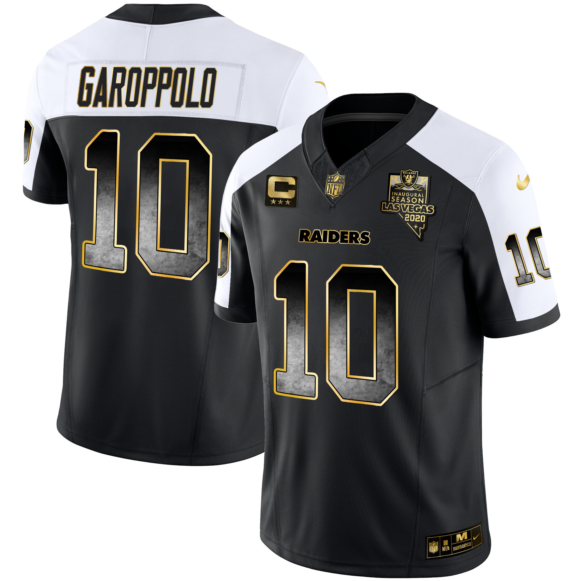 Jimmy Garoppolo Men's Las Vegas Raiders Gold Arch Smoke Vapor Alternate Jersey - All Stitched 