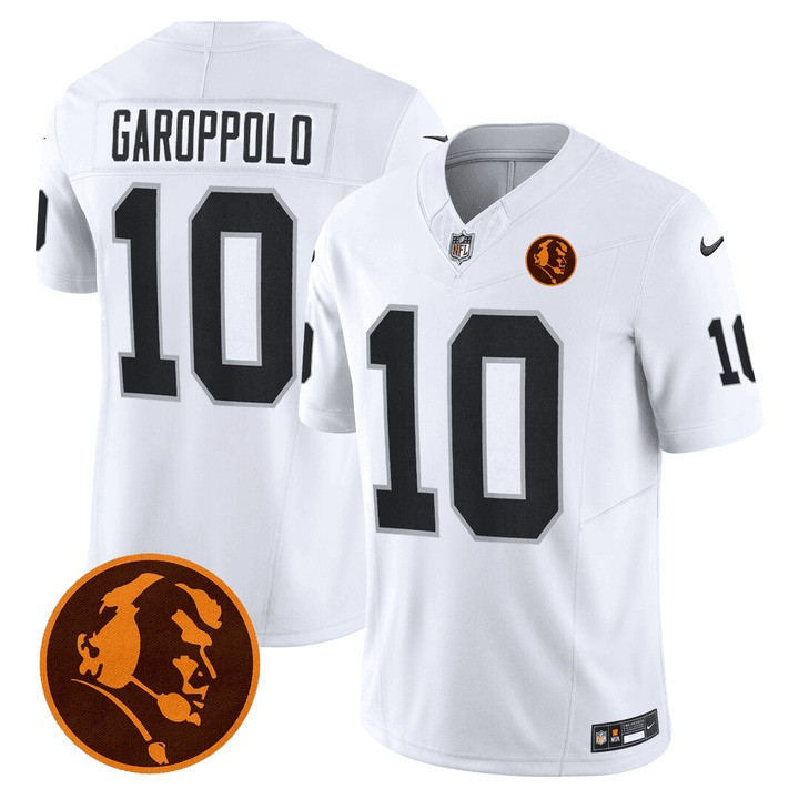 Jimmy Garoppolo Men's Las Vegas Raiders John Madden Honoring Patch Vapor White Jersey - All Stitched 