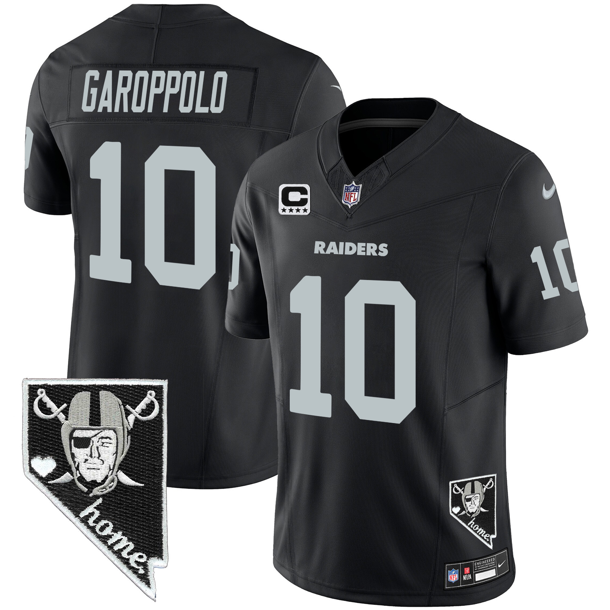 Jimmy Garoppolo Men's Las Vegas Raiders Nevada Home Patch Vapor Black Jersey - All Stitched 