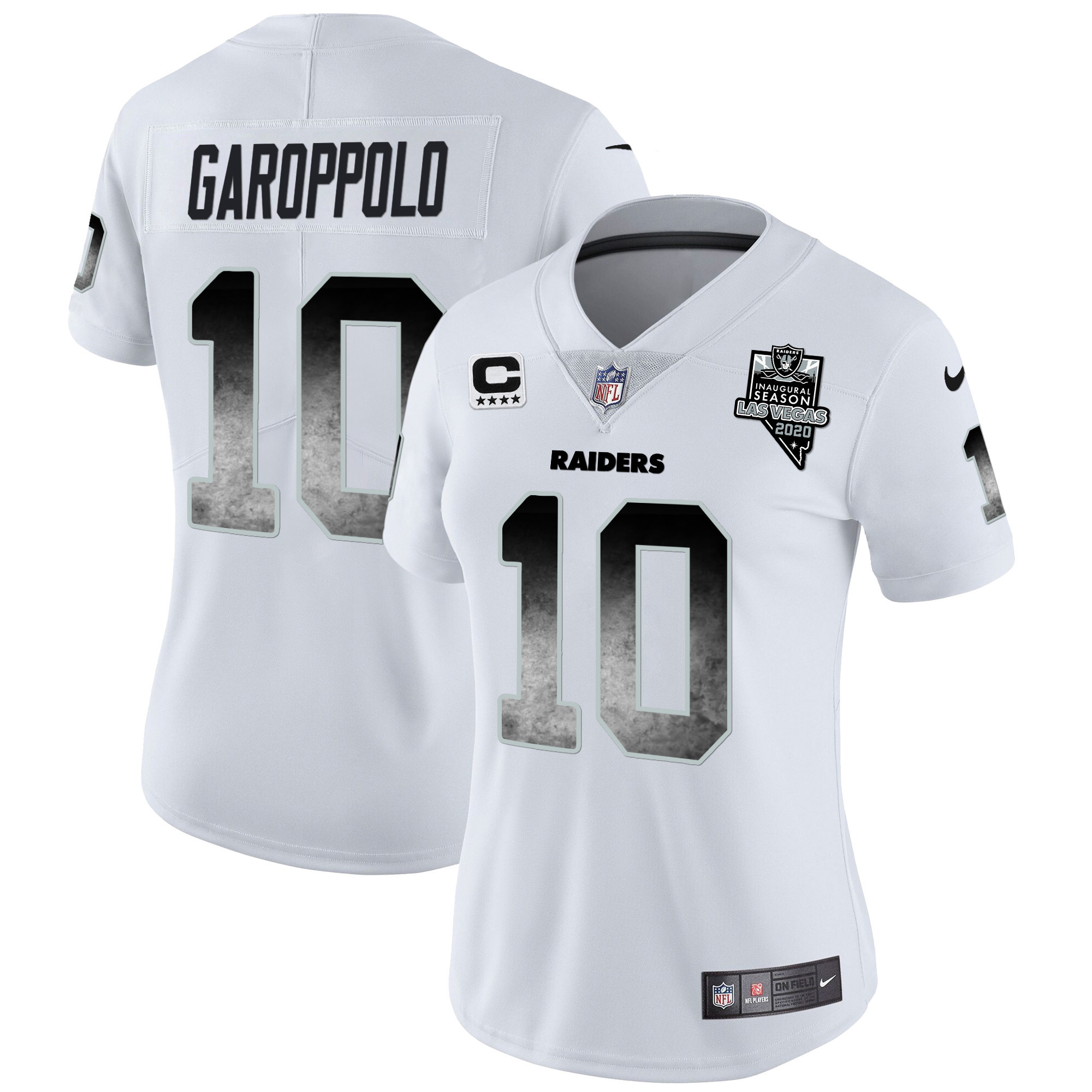 Jimmy Garoppolo Women's Las Vegas Raiders Arch Smoke Vapor White Jersey - All Stitched 