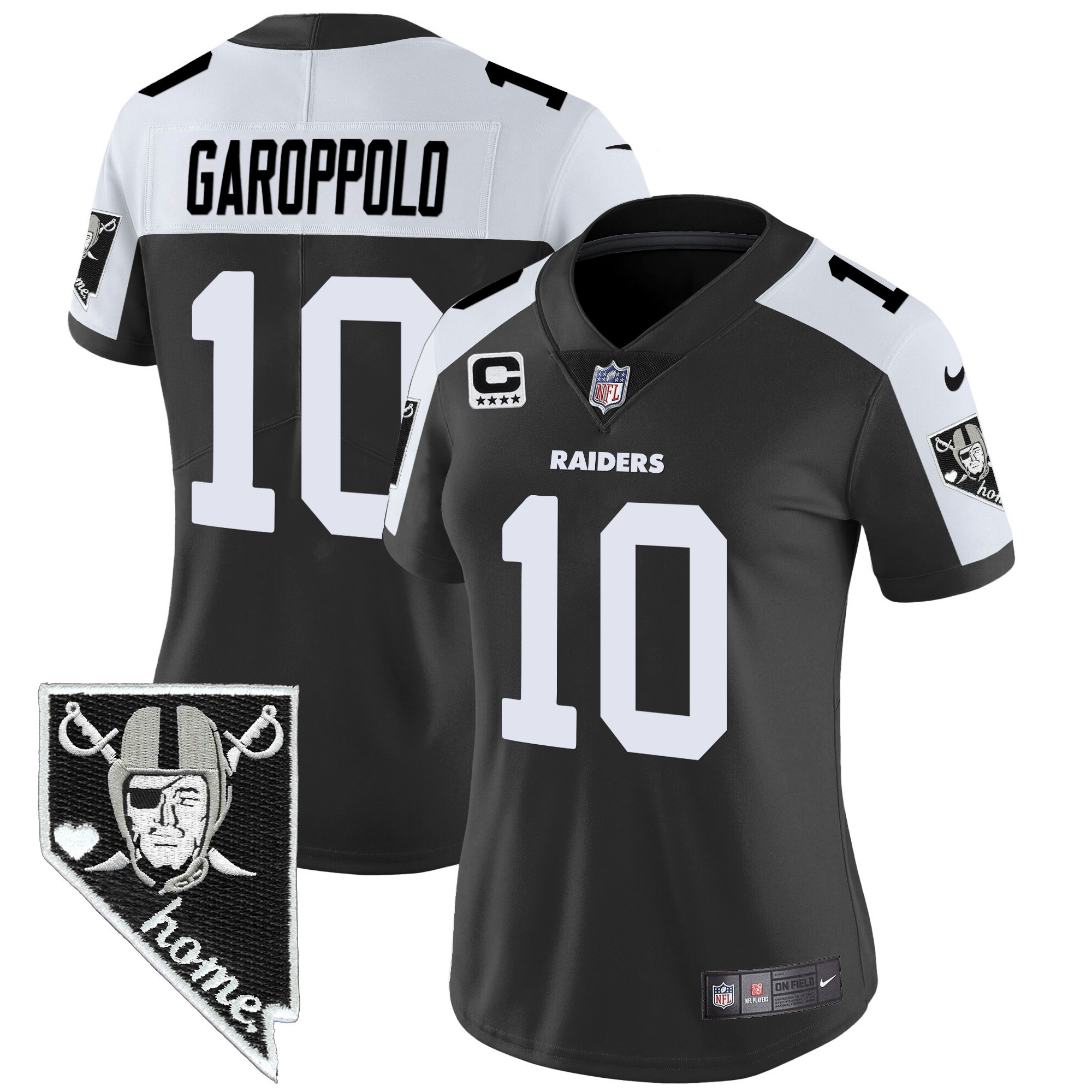 Jimmy Garoppolo Women's Las Vegas Raiders Nevada Home Patch Vapor Black Alternate Jersey - All Stitched 