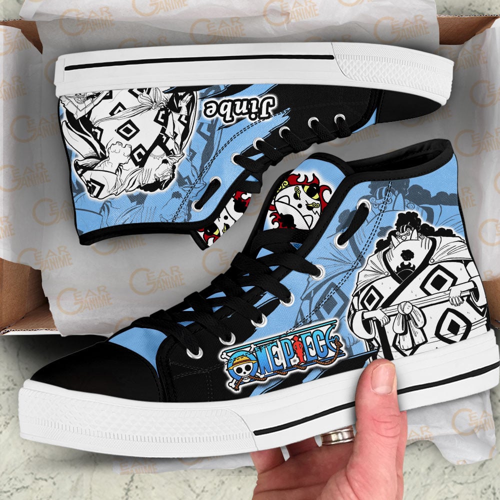 Jinbe High Top Shoes One Piece Custom Anime Sneakers Mix Manga