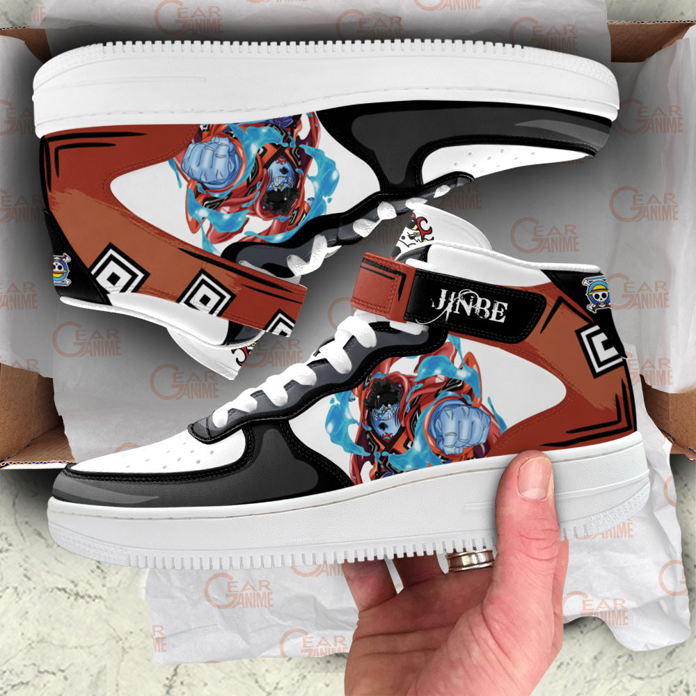 Jinbe Sneakers Air Mid Custom One Piece Anime Shoes