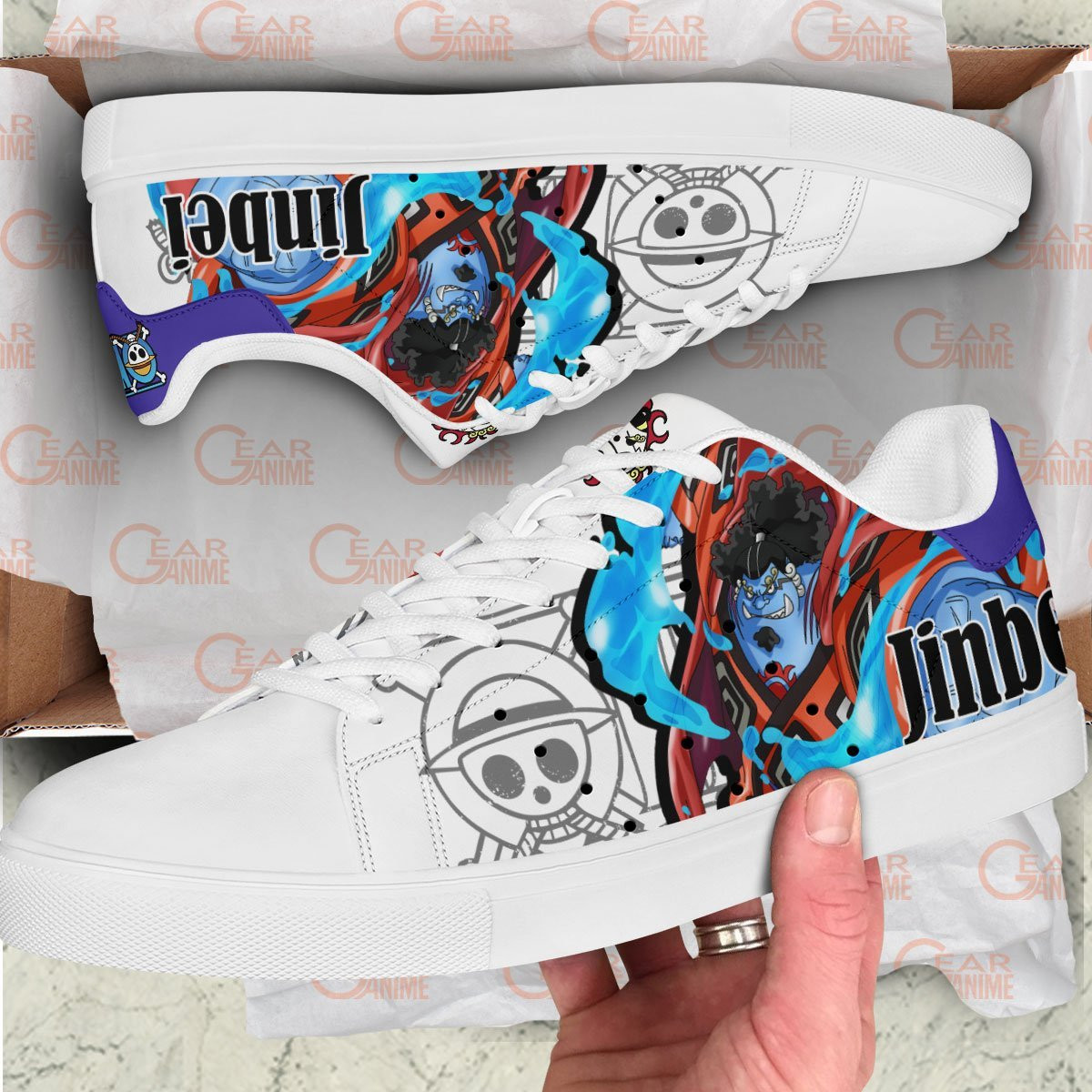 Jinbei Skate Sneakers Custom Anime One Piece Shoes