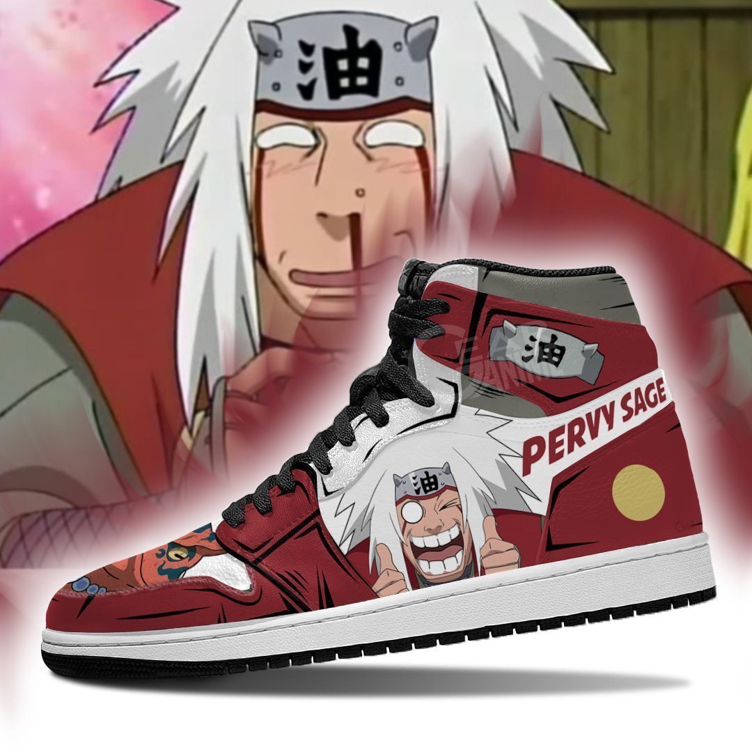 Jiraiya Pervy JD1s Sneakers Funny Face Anime Shoes, Air Jordan Hightop