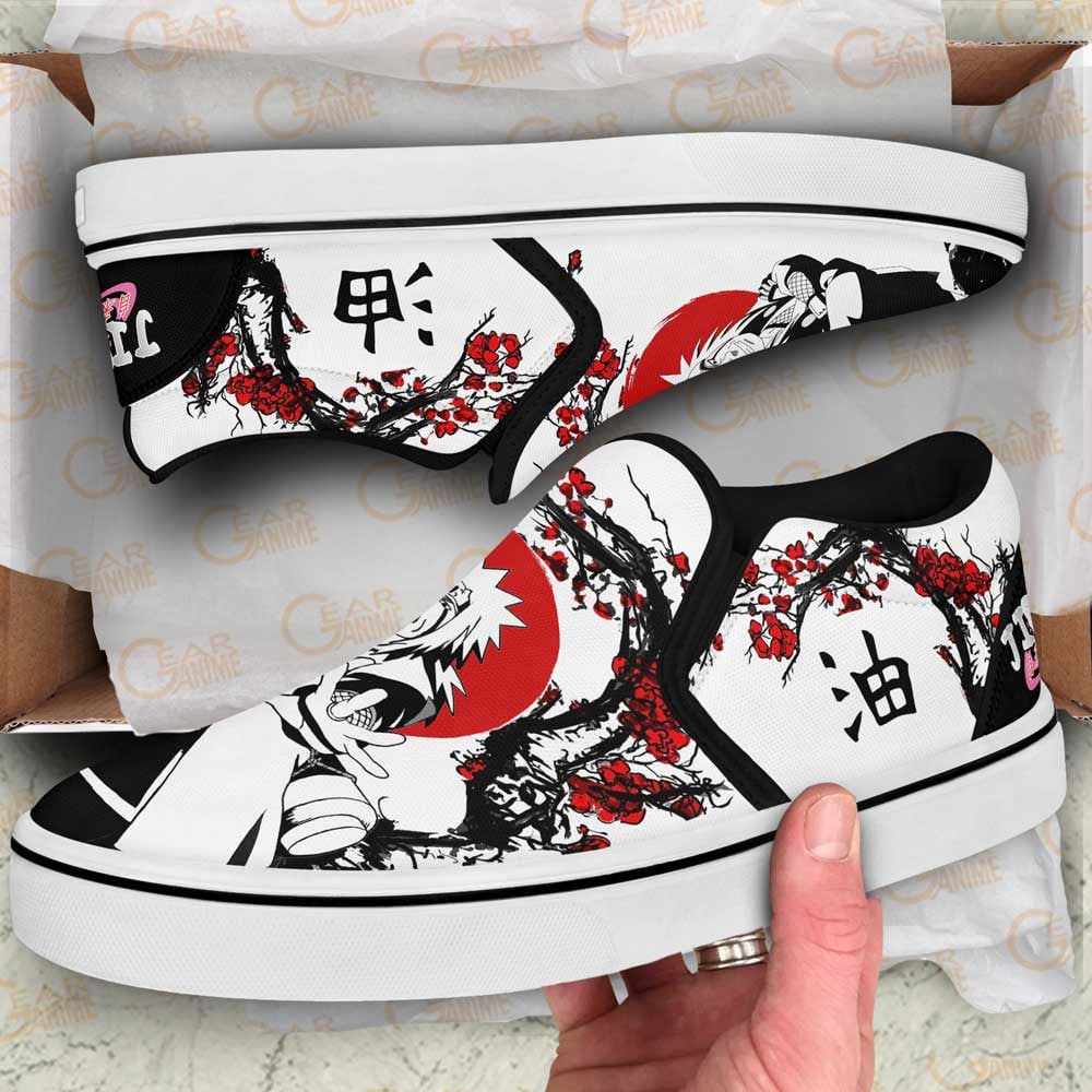 Jiraiya Slip-On Shoes Canvas Custom Japan Blossom Anime Shoes