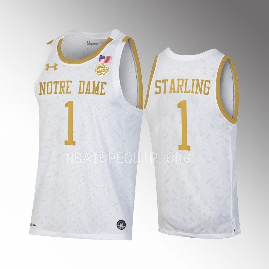 JJ Starling Notre Dame Fighting Irish White Jersey 2022-23 College