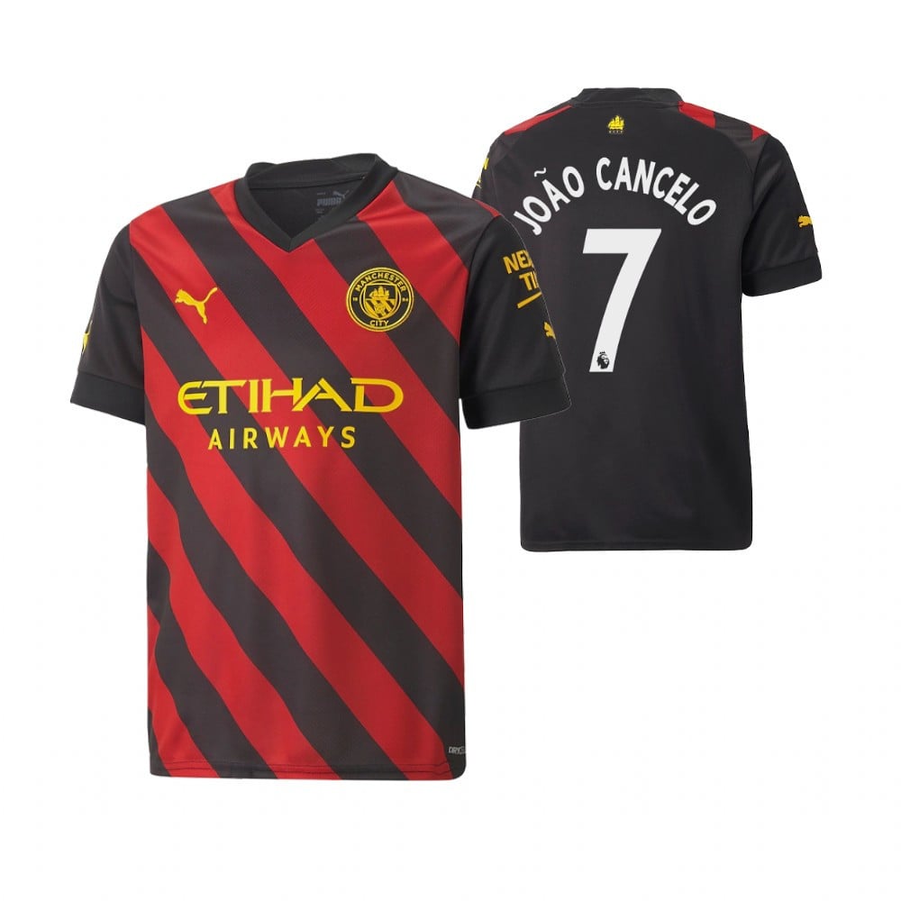 Joao Cancelo 7 Manchester City 2022-23 Away Youth Jersey – Black