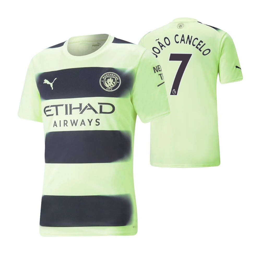 Joao Cancelo 7 Manchester City 2022-23 Third Men Jersey – Neon Green