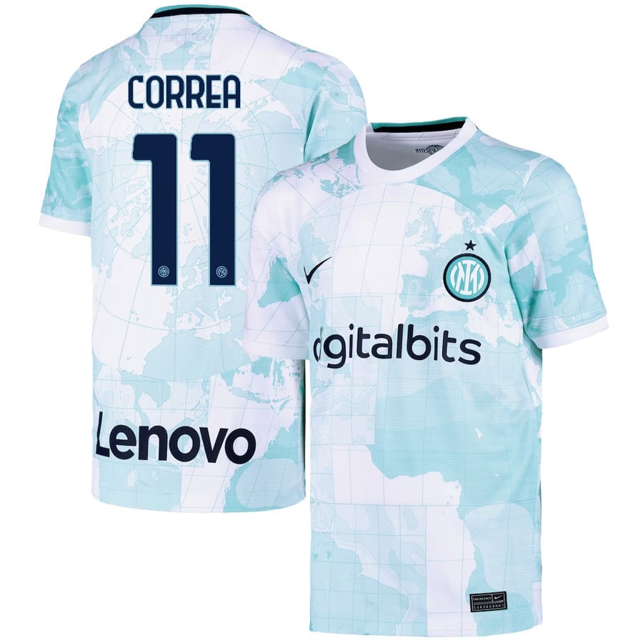 Joaquín Correa 11 Inter Milan 2022/23 Away Jersey – Youth, Light Green