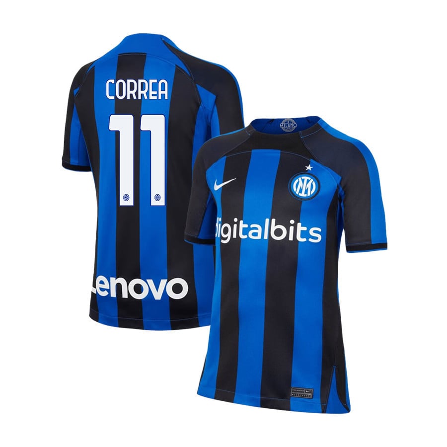 Joaquín Correa 11 Inter Milan 2022/23 Home Jersey – Youth, Black/Blue
