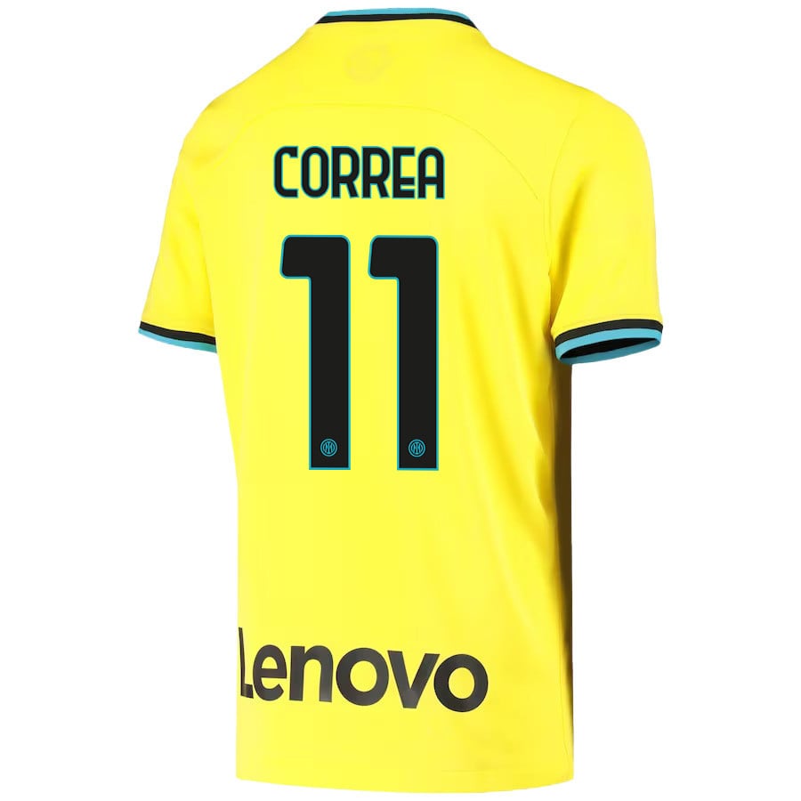 Joaquín Correa 11 Inter Milan 2022/23 Third Jersey – Youth, Yellow