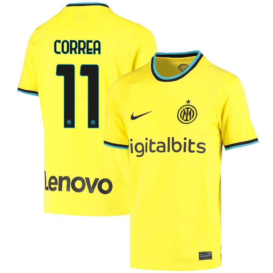 Joaquín Correa 11 Inter Milan 2022/23 Third Jersey – Youth, Yellow
