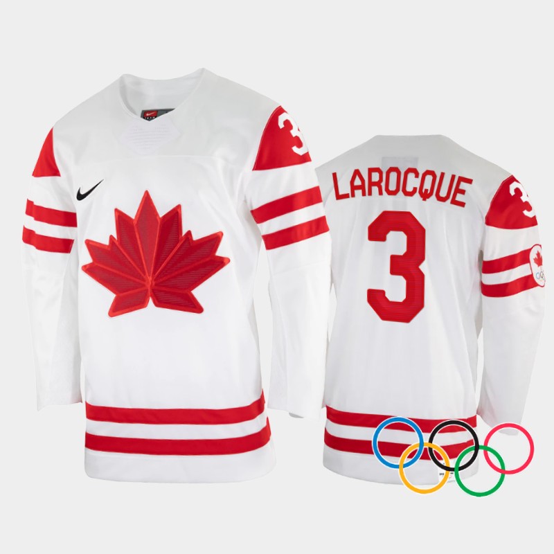 Jocelyne Larocque Canada Women's White Jersey 2022 Winter Olympics