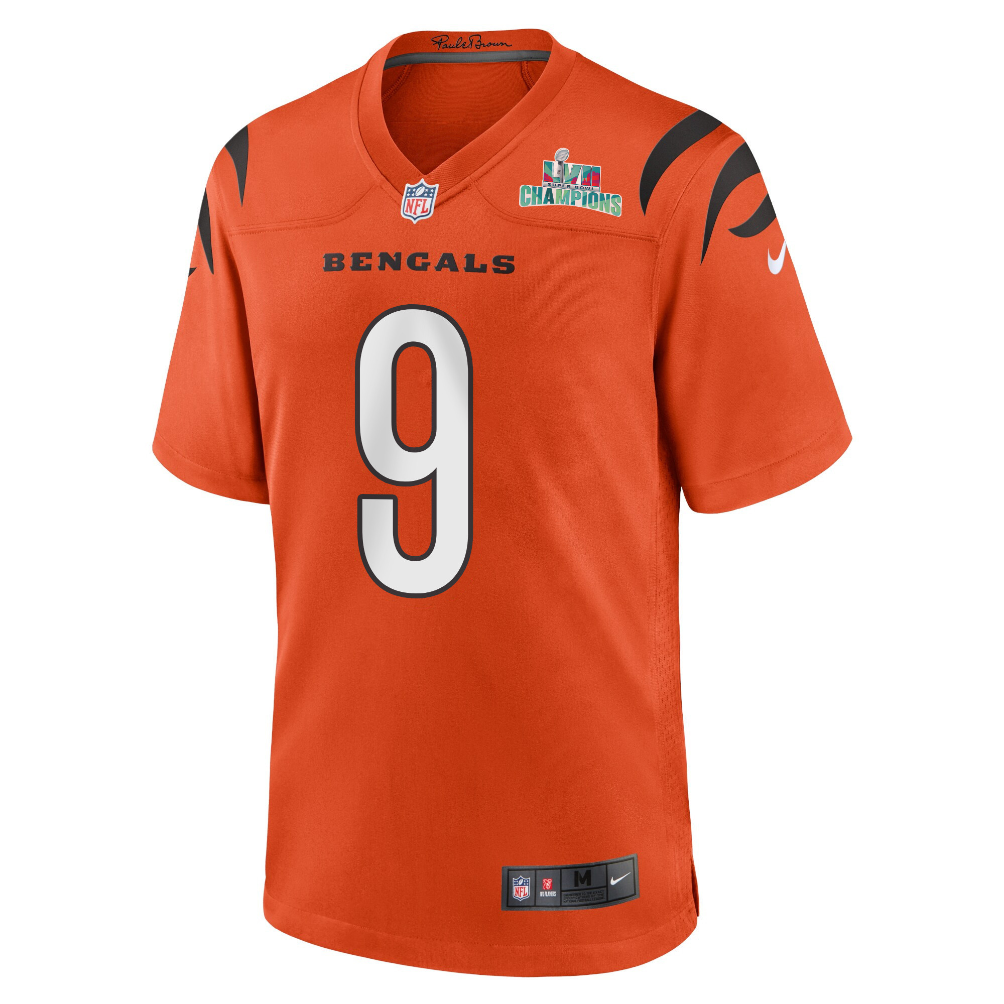Joe Burrow 9 Cincinnati Bengals Super Bowl LVII Champions Men Alternate Game Stitched Jersey – Orange