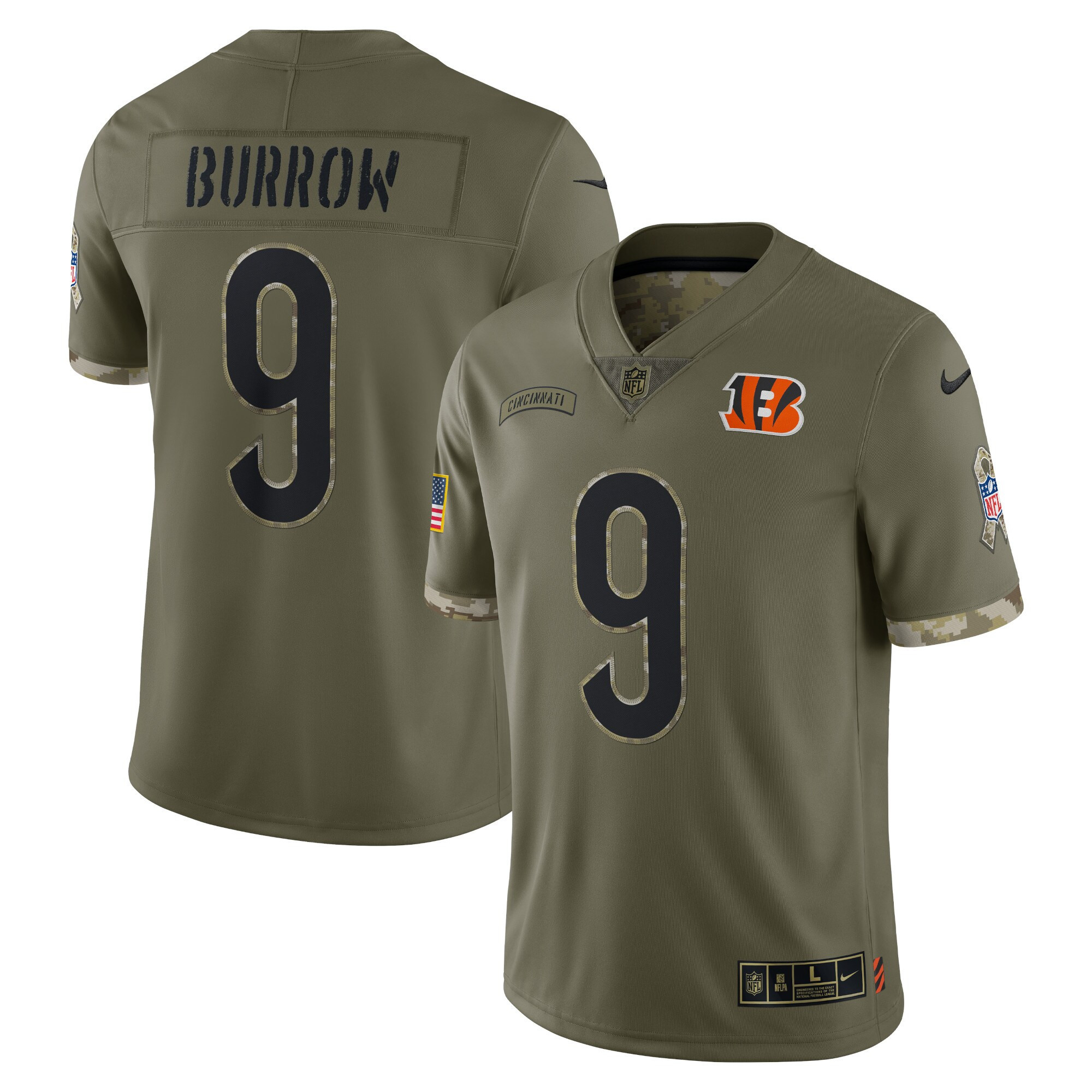 Joe Burrow Cincinnati Bengals 2022 Salute To Service Limited Jersey - All Stitched 