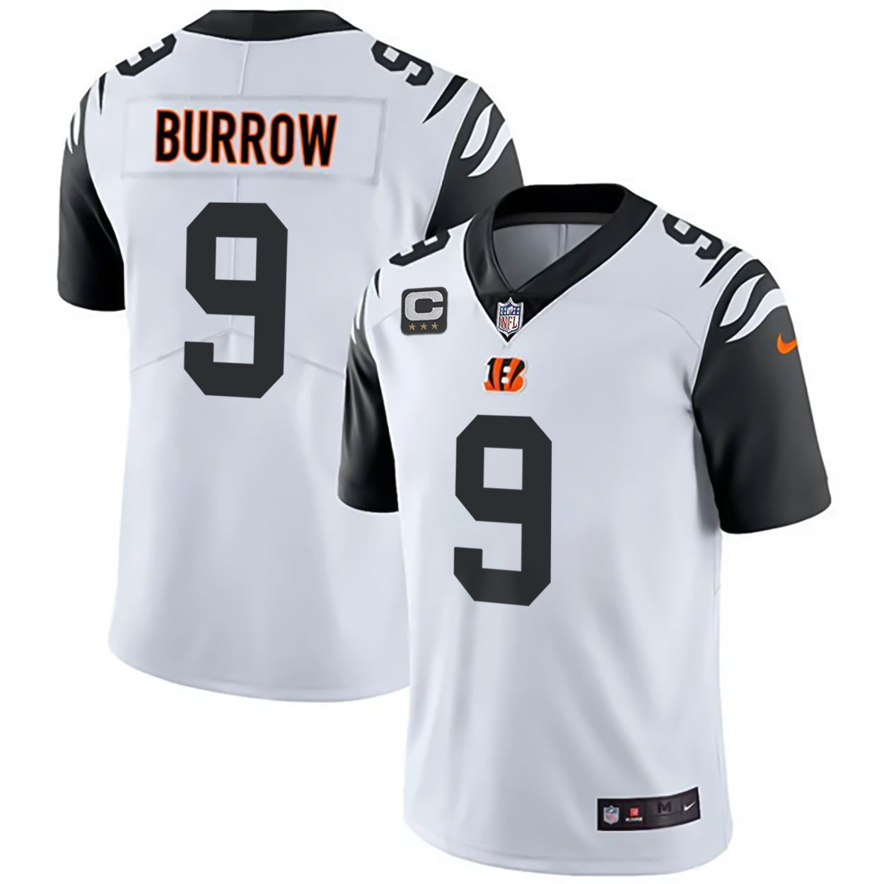 Joe Burrow Men's Cincinnati Bengals Black Gold & White Gold Vapor Color Rush Jersey - All Stitched 
