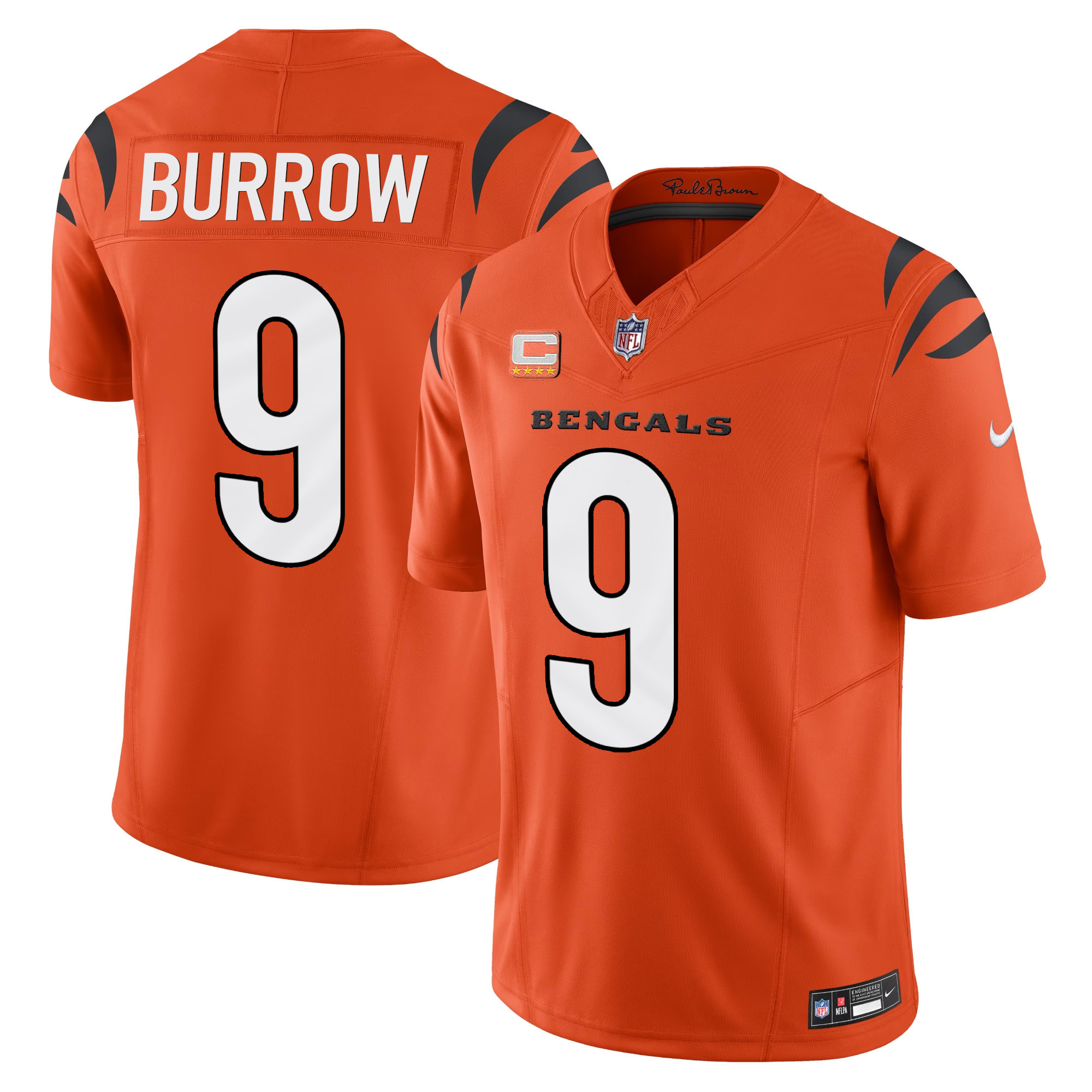 Joe Burrow Men's Cincinnati Bengals Vapor Limited Orange Jersey - All Stitched 