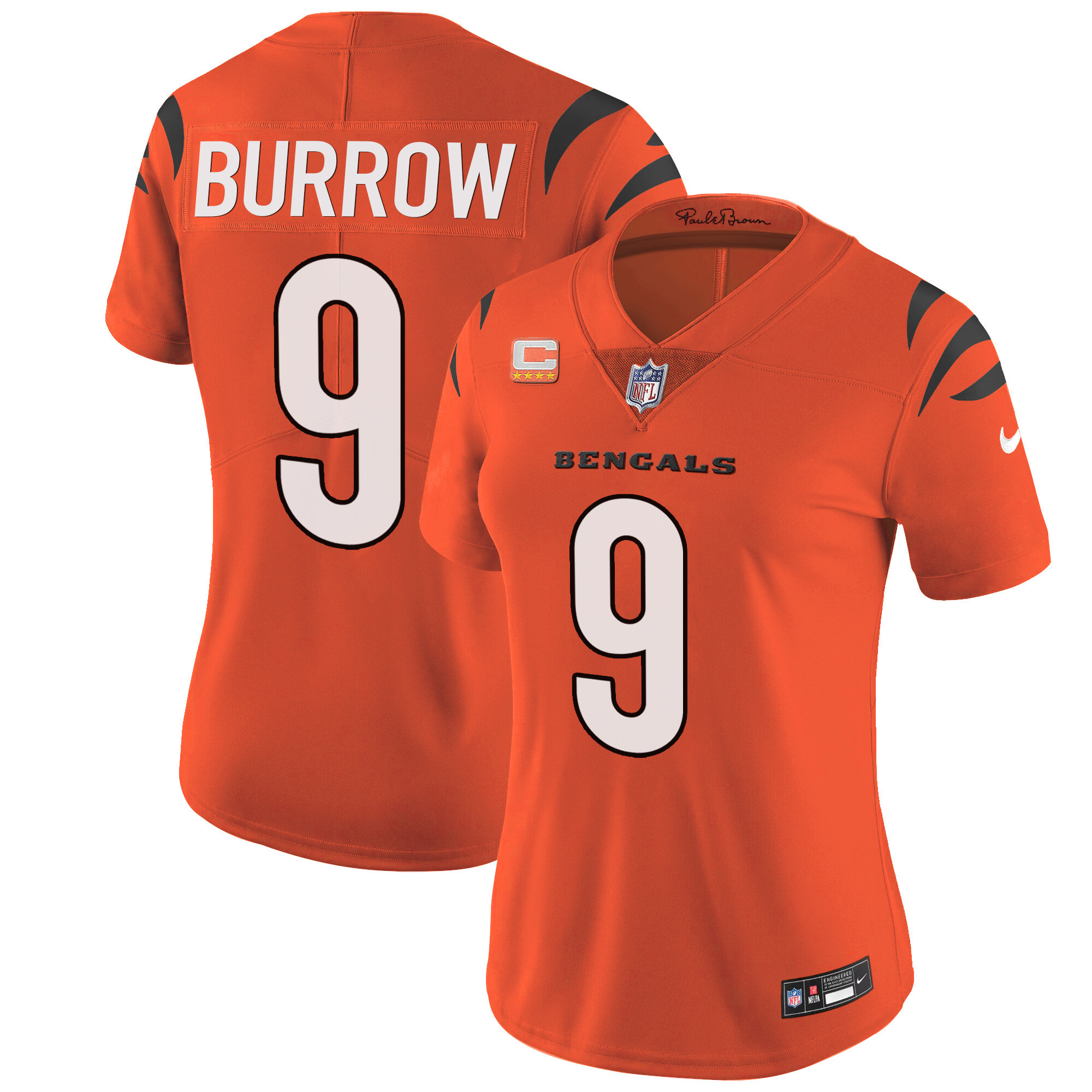 Joe Burrow Women's Cincinnati Bengals Vapor Limited Orange Jersey - All Stitched 