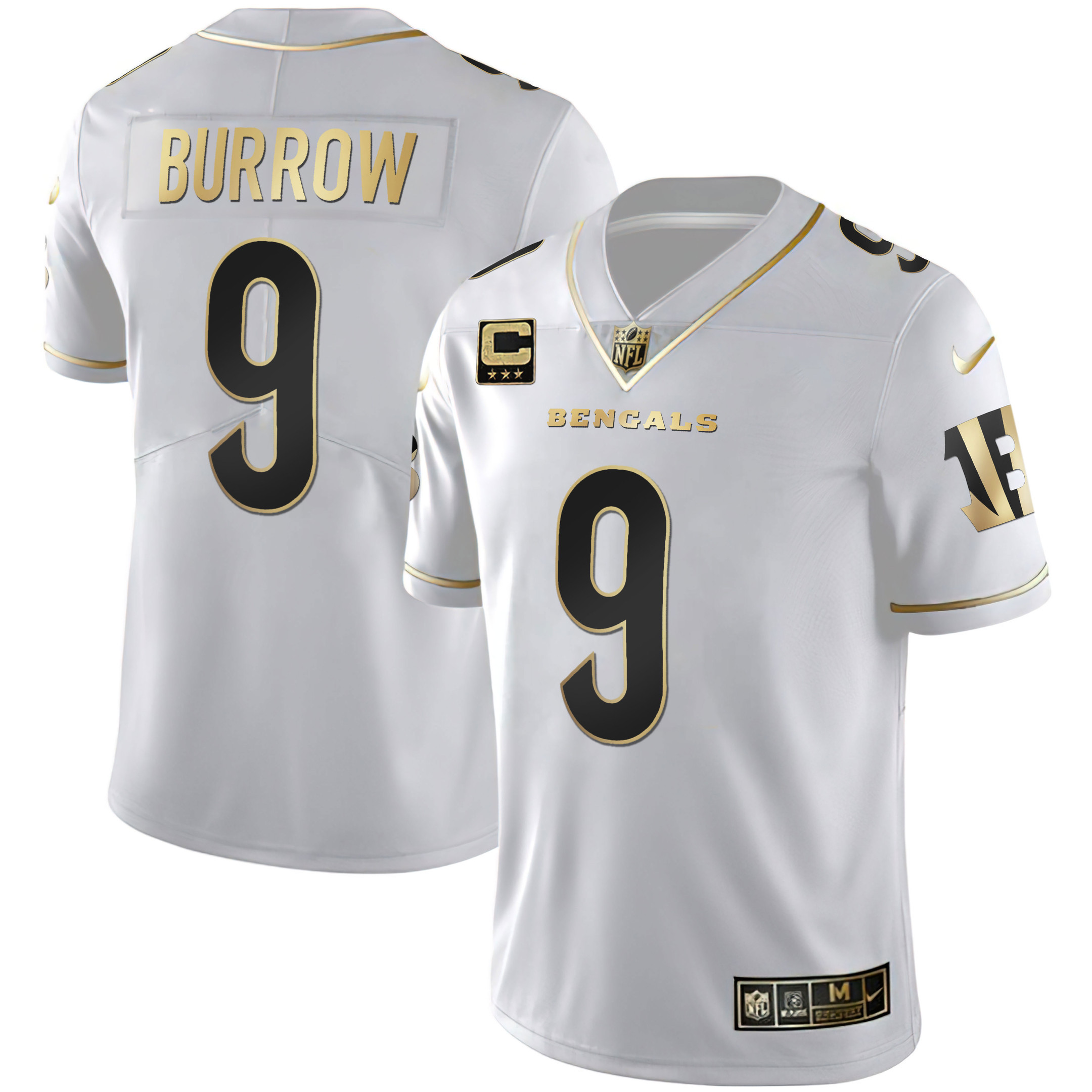 Joe Burrow Women's Cincinnati Bengals White Gold & Black Gold White Gold Jersey - All Stitched 