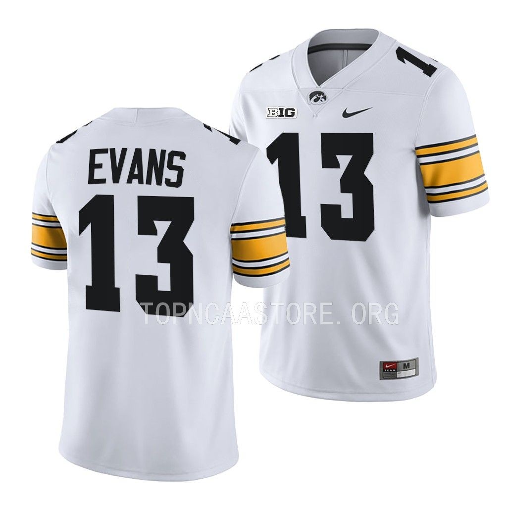 Joe Evans Iowa Hawkeyes #13 White Jersey 2022 College Men's Uniform