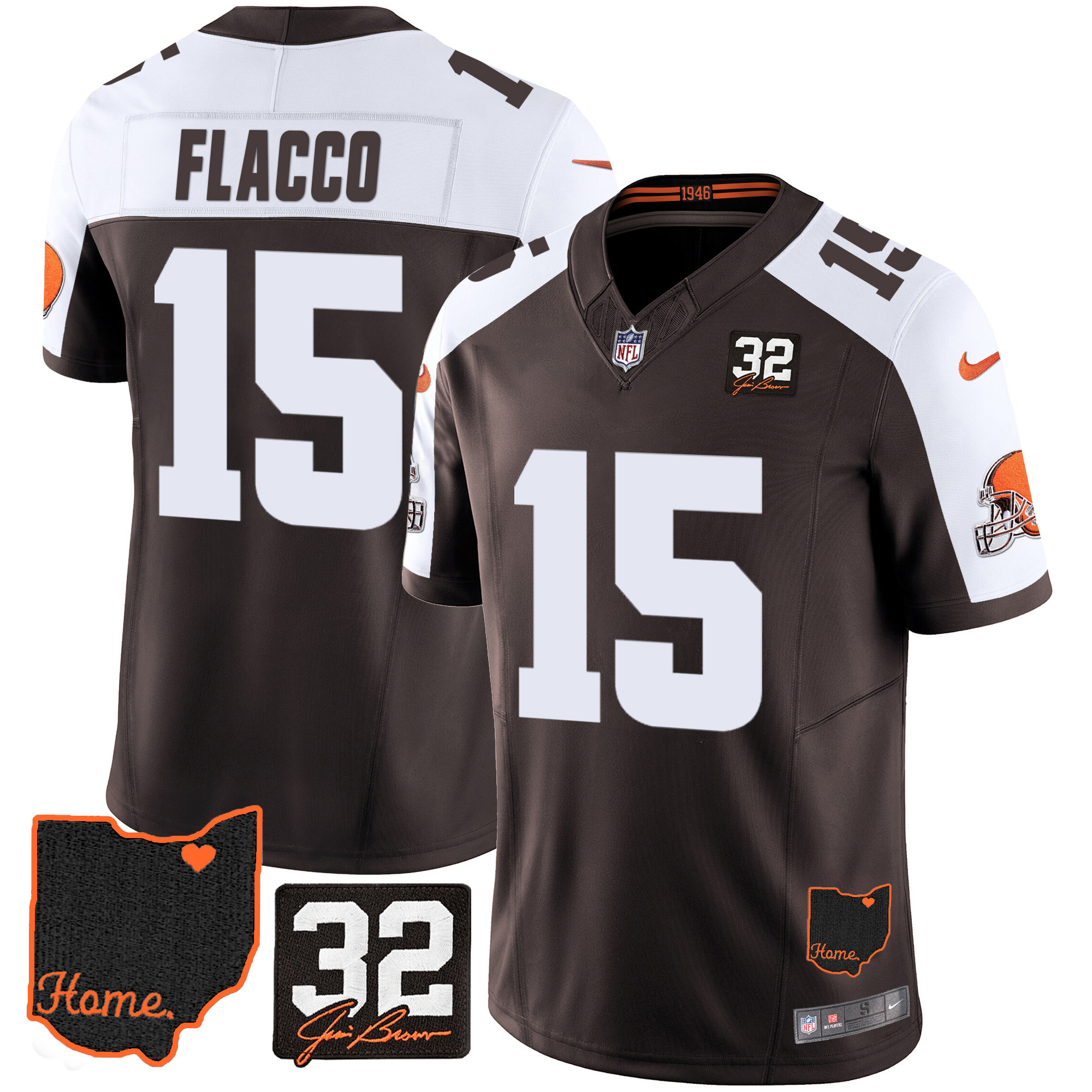 Joe Flacco Cleveland Browns Vapor Alternate Jersey - All Stitched