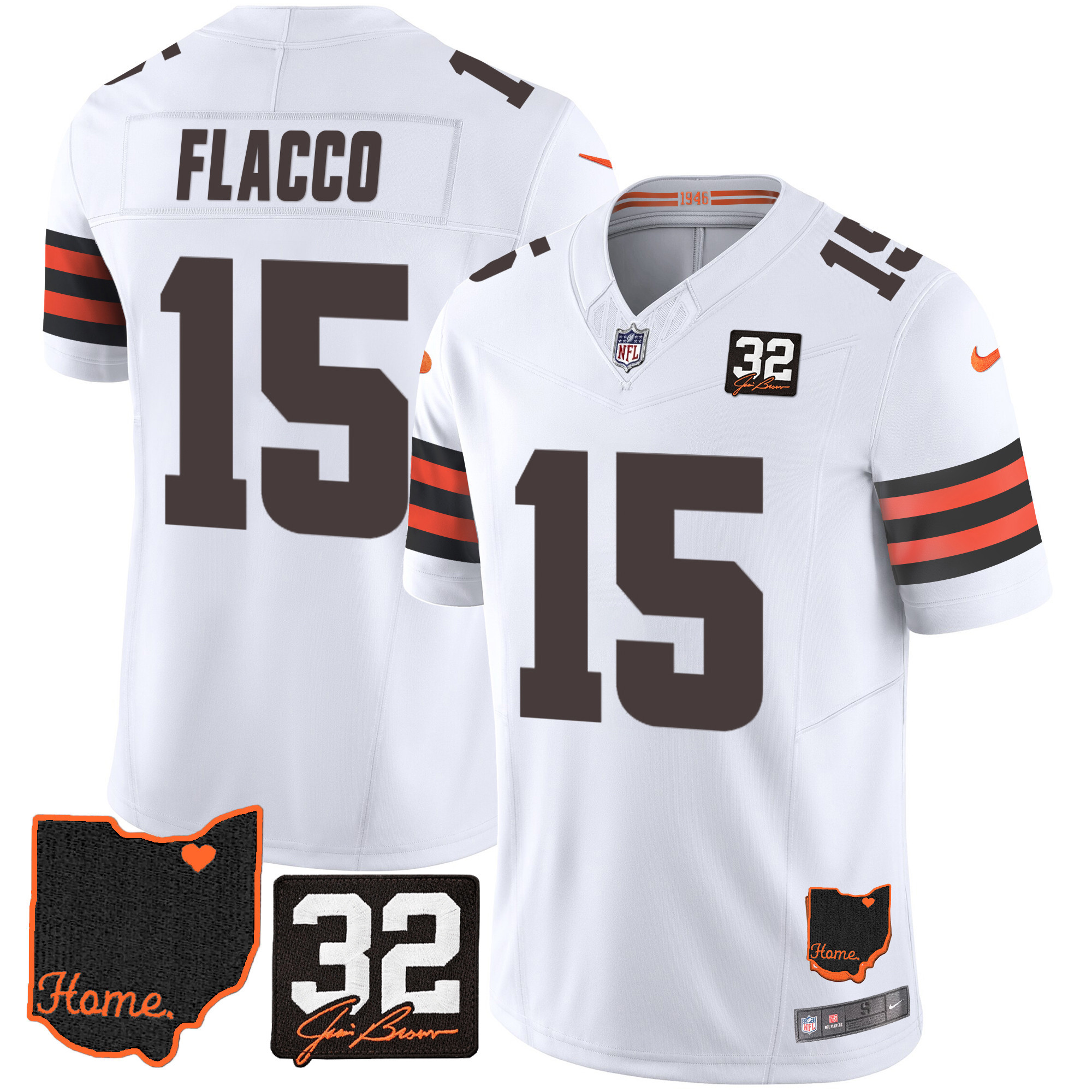 Joe Flacco Cleveland Browns Vapor White Jersey - All Stitched