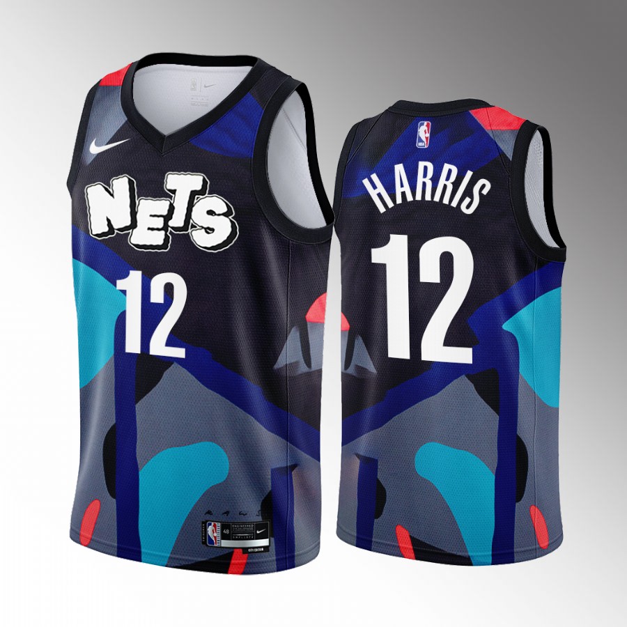 Joe Harris 2023-24 Brooklyn Nets Black #12 City Edition Jersey KAWS