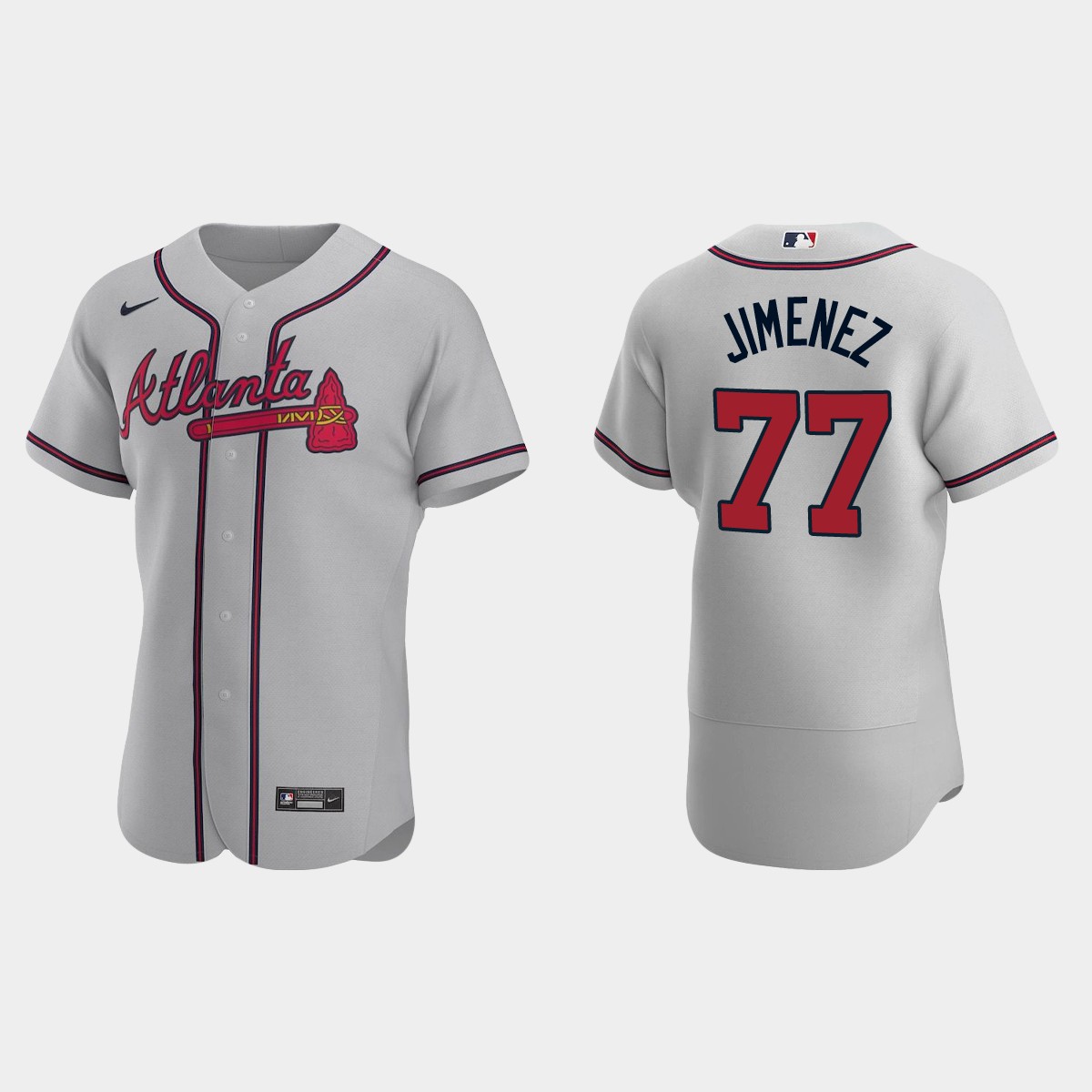 Joe Jimenez Atlanta Braves Road Jersey - Gray