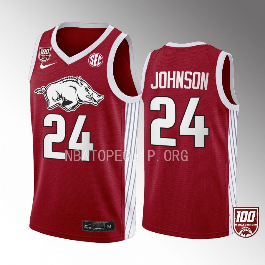Joe Johnson Arkansas Razorbacks Red Jersey 100 Season College