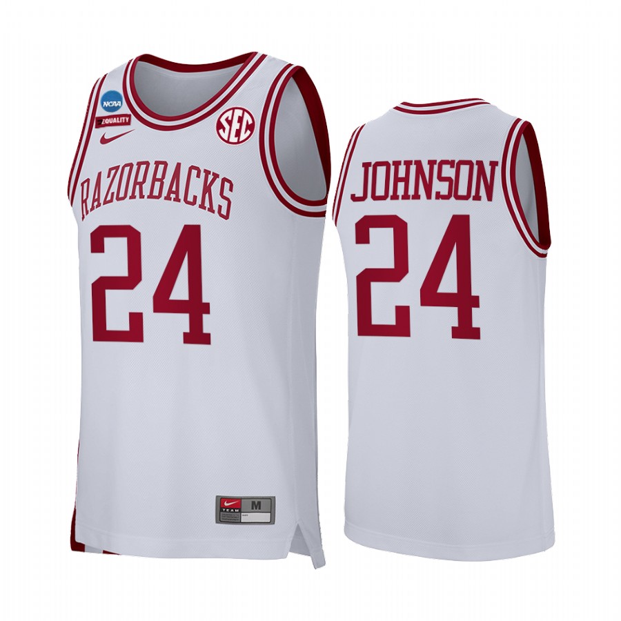 Joe Johnson Arkansas Razorbacks White Jersey Retro Alumni