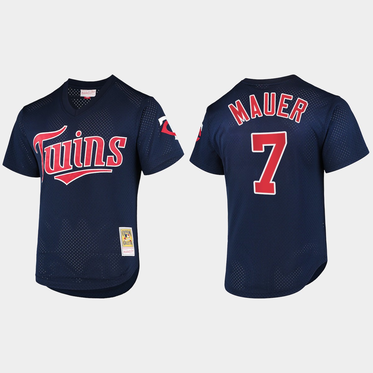 Joe Mauer Minnesota Twins Cooperstown Collection Batting Practice Mesh Jersey - Navy
