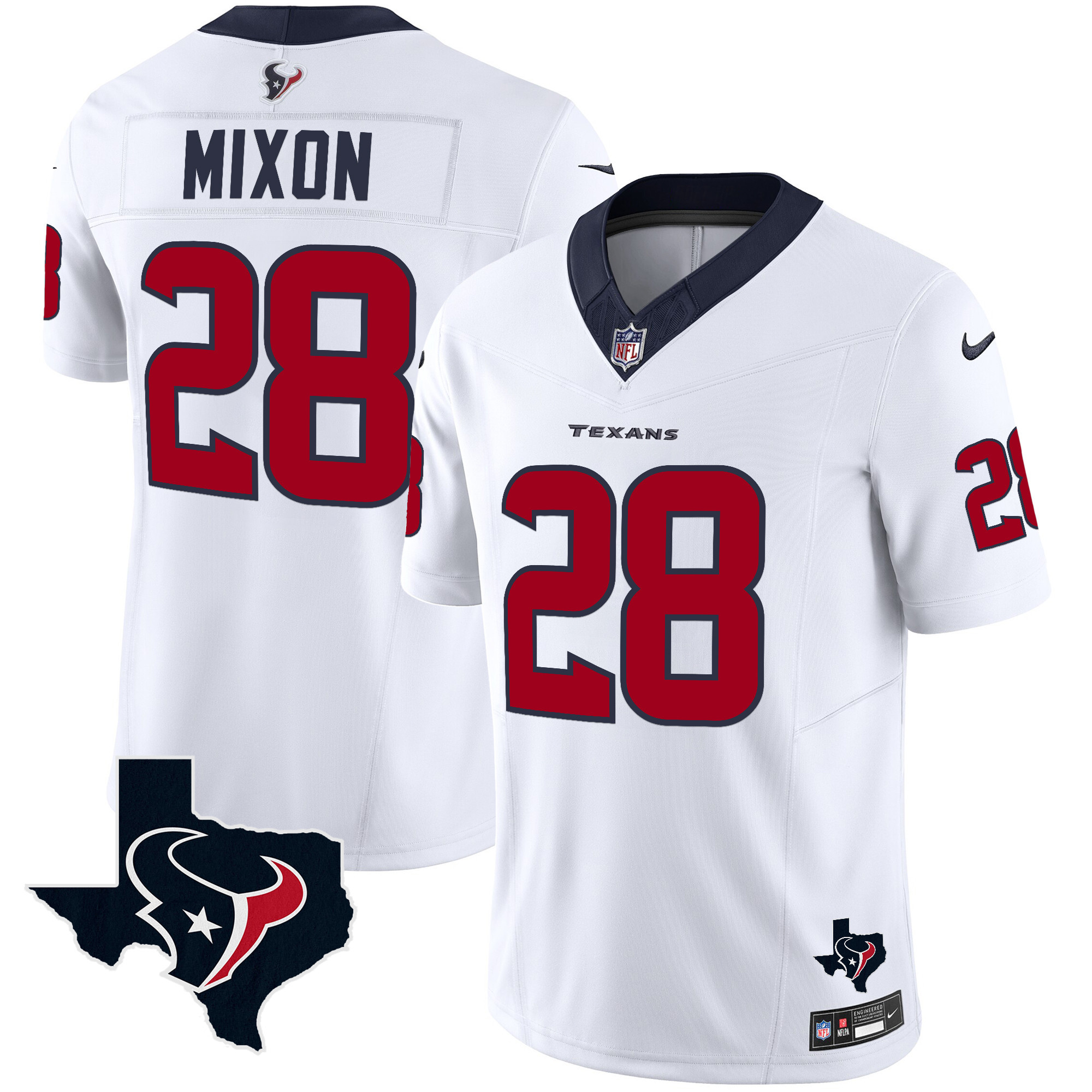 Joe Mixon Houston Texans Vapor Limited White Jersey - All Stitched 