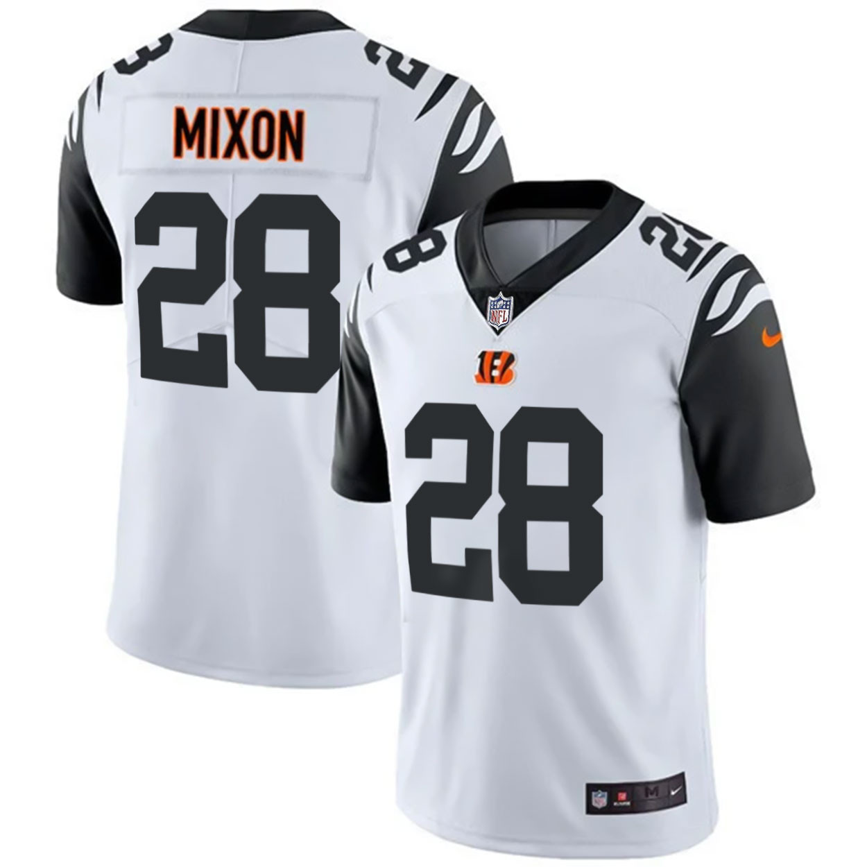 Joe Mixon Men's Cincinnati Bengals Black Gold & White Gold Vapor Color Rush Jersey - All Stitched 