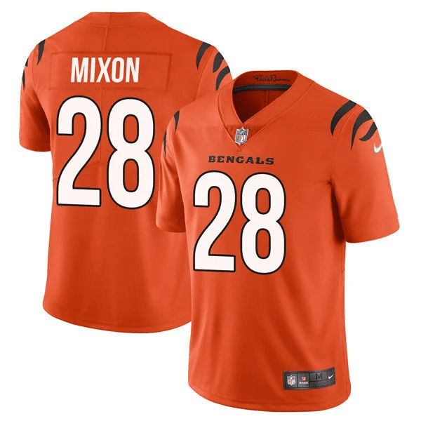 Joe Mixon Men's Cincinnati Bengals Regular Vapor Orange Jersey - All Stitched 