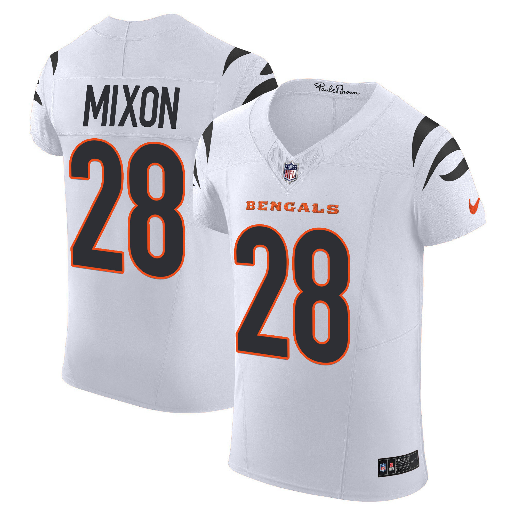 Joe Mixon Men's Cincinnati Bengals Vapor Elite White Jersey - All Stitched 