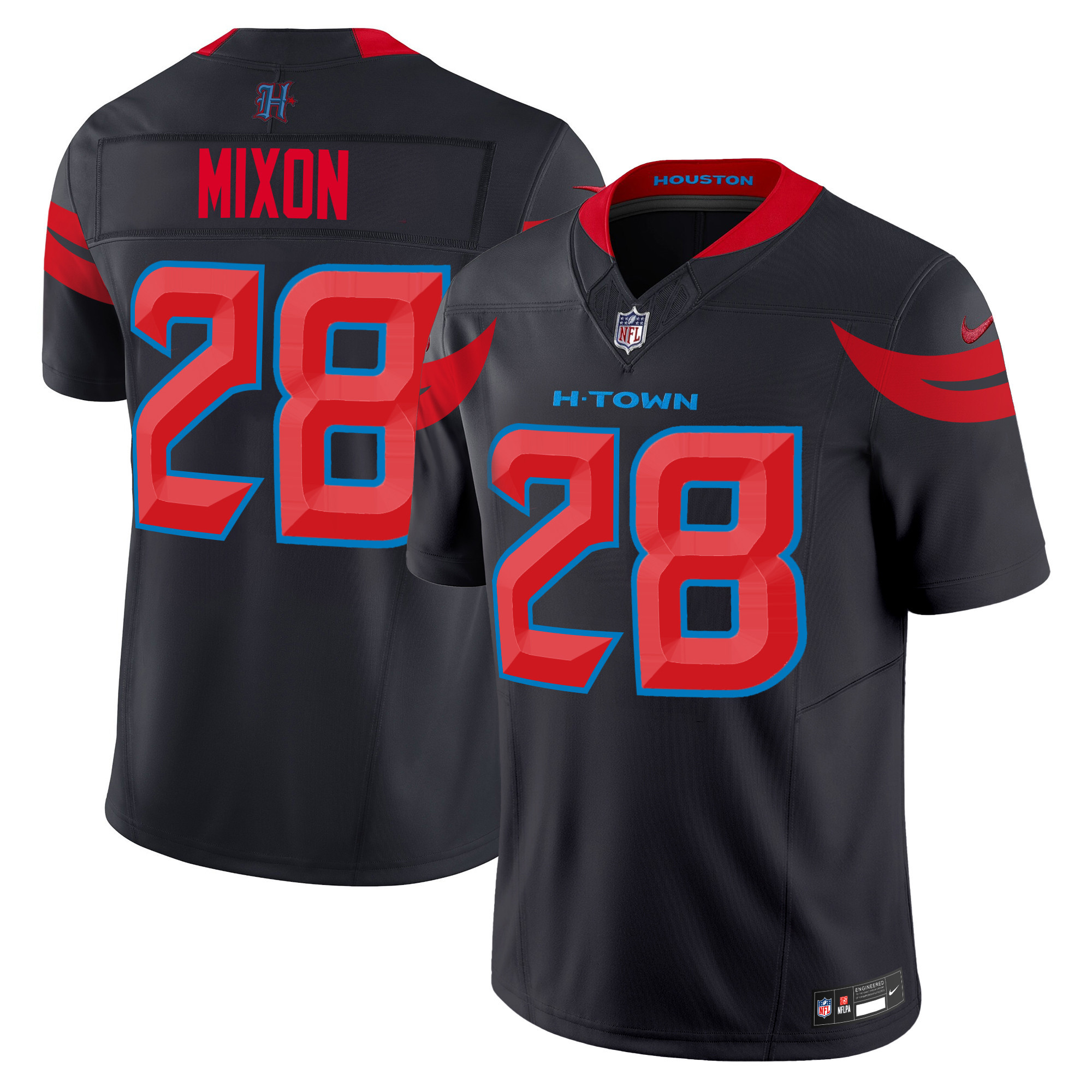 Joe Mixon Men's Houston Texans 2024 Vapor Limited Navy Limited Jersey - All Stitched 