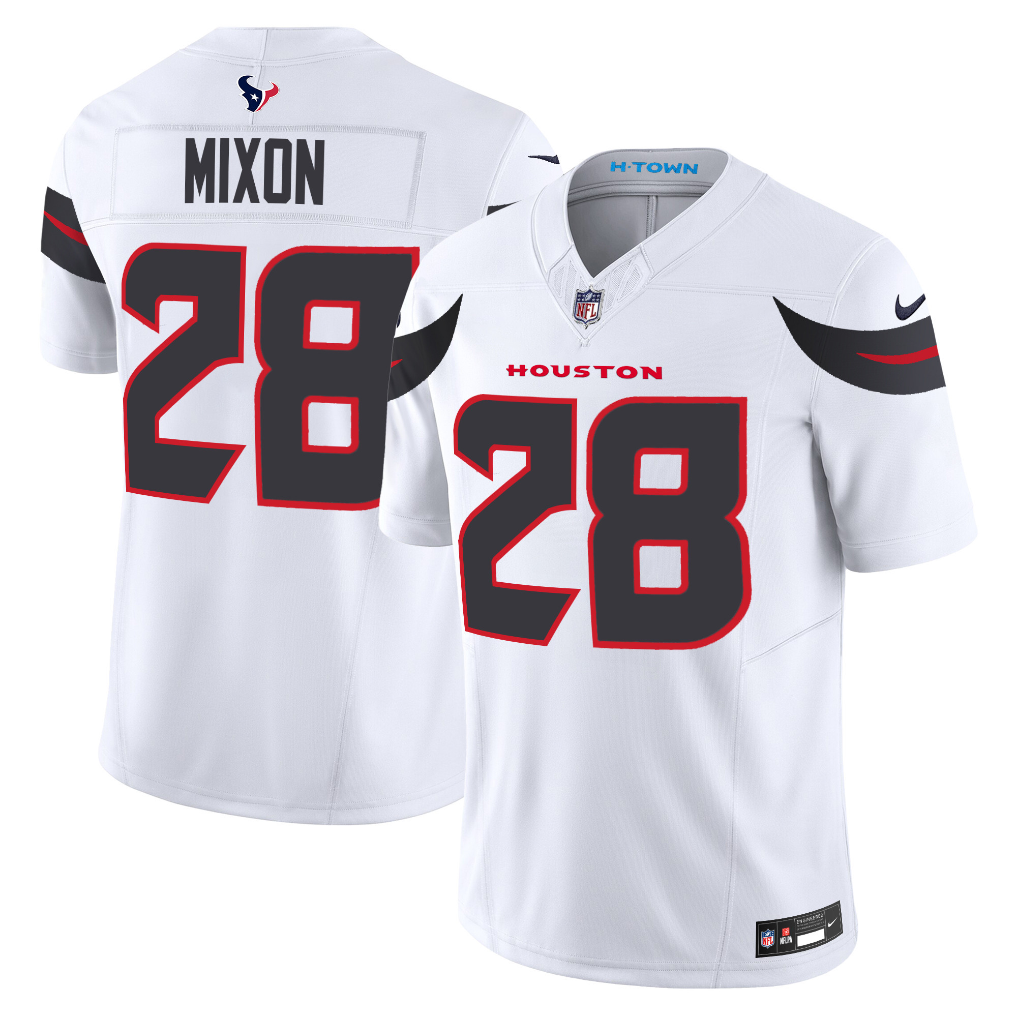 Joe Mixon Men's Houston Texans 2024 Vapor Limited White Jersey - All Stitched 
