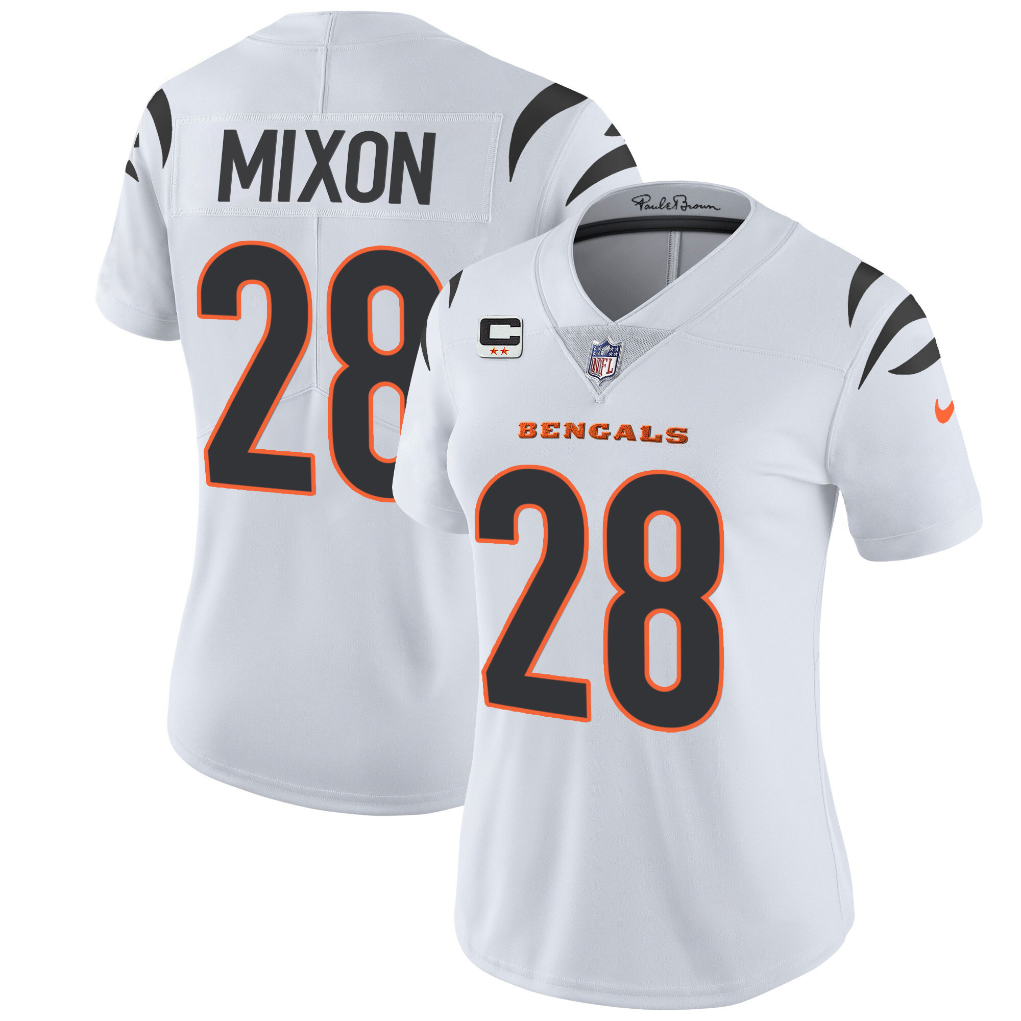 Joe Mixon Women's Cincinnati Bengals Vapor Limited White Jersey - All Stitched 