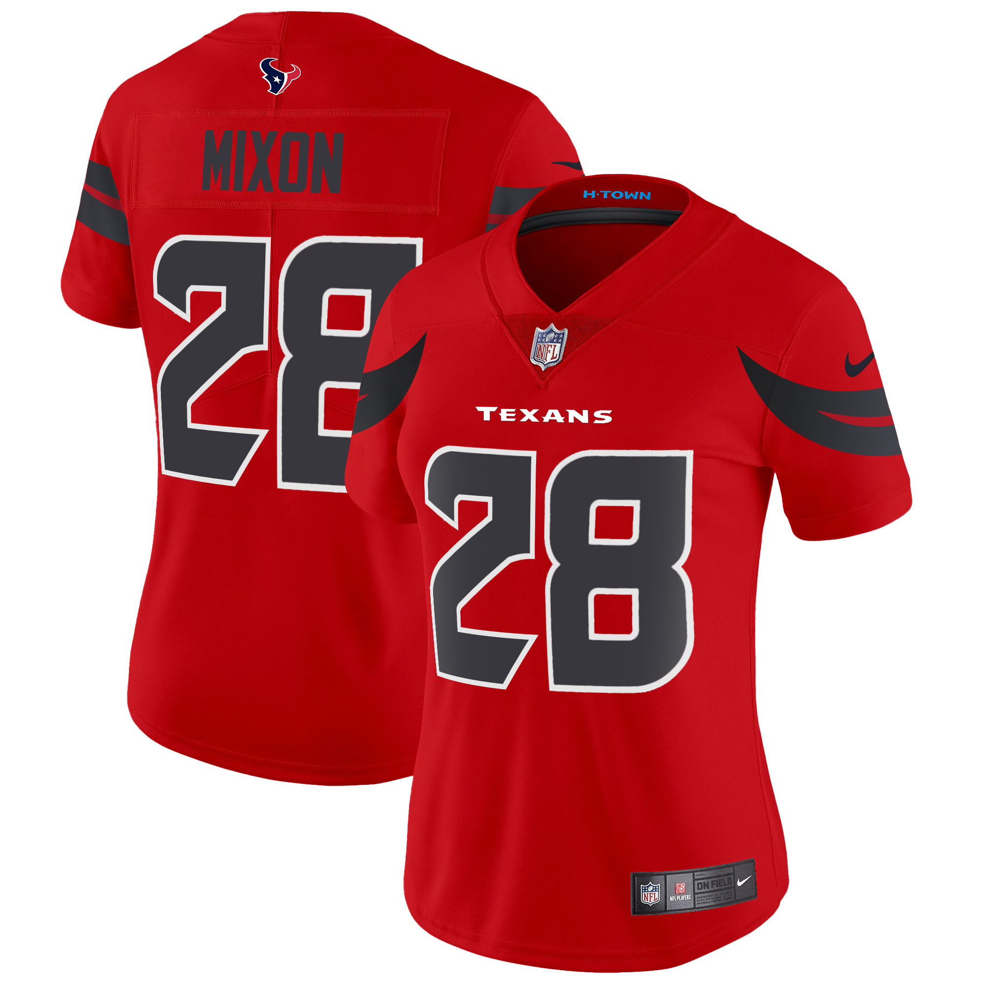 Joe Mixon Women's Houston Texans 2024 Vapor Limited Red Jersey - All Stitched 