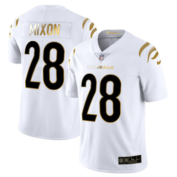 Joe Mixon Youth's Cincinnati Bengals Player Vapor Limited White Gold Jersey - All Stitched 