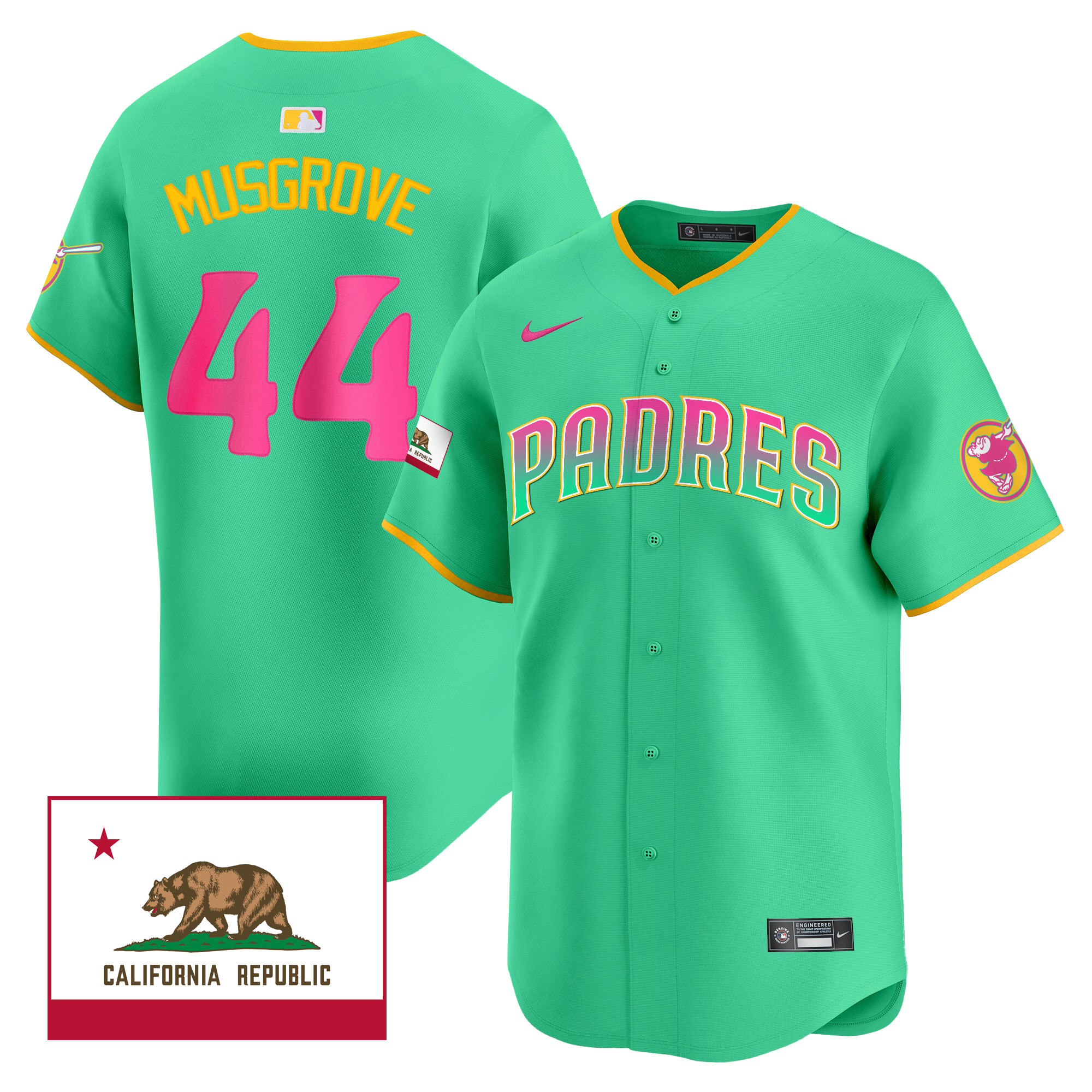 Joe Musgrove Men's San Diego Padres 2024 San Diego City Style Vapor Premier Limited V2 Aqua Jersey - All Stitched